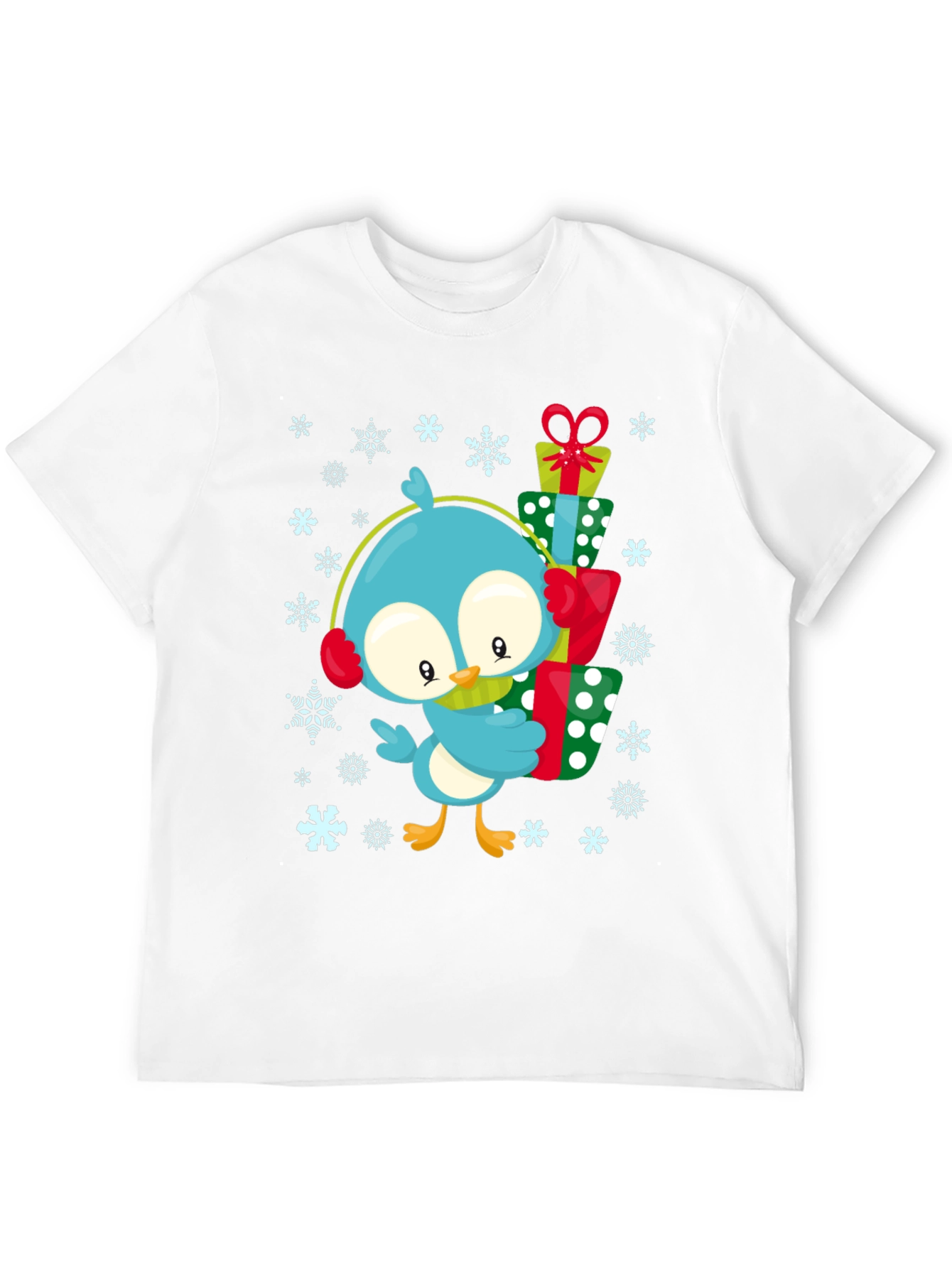 Black Festive Bird Gift T-Shirt - Holiday Cheer view 12