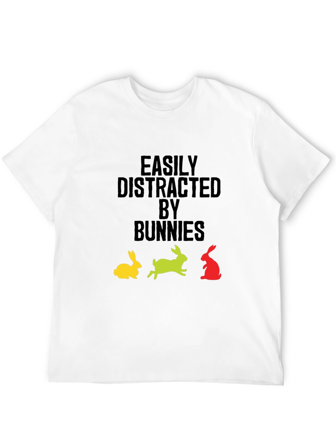 Black Easily Distracted By Bunnies Graphic T-Shirt view 12