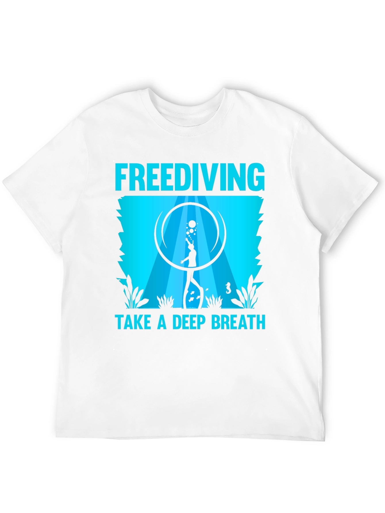 Black Freediving Take a Deep Breath Graphic T-Shirt view 12