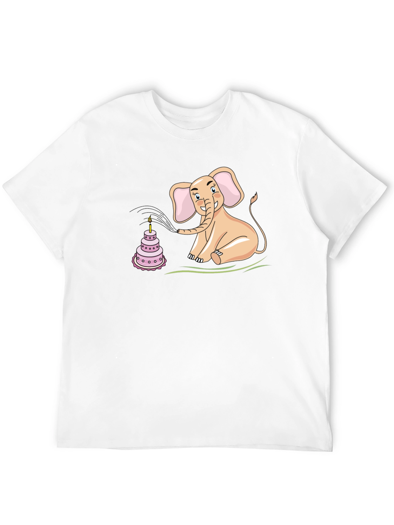 Black Elephant Blowing Out Birthday Cake Candle T-Shirt view 12