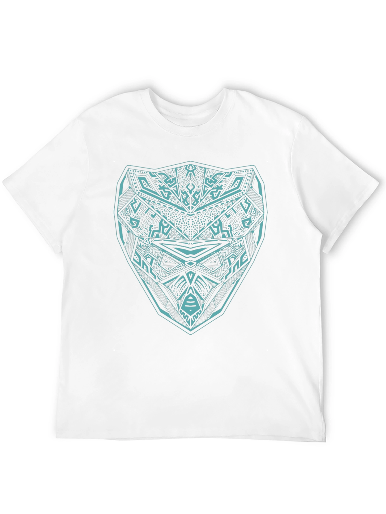 Black Geometric Aztec Print Black Tee view 12