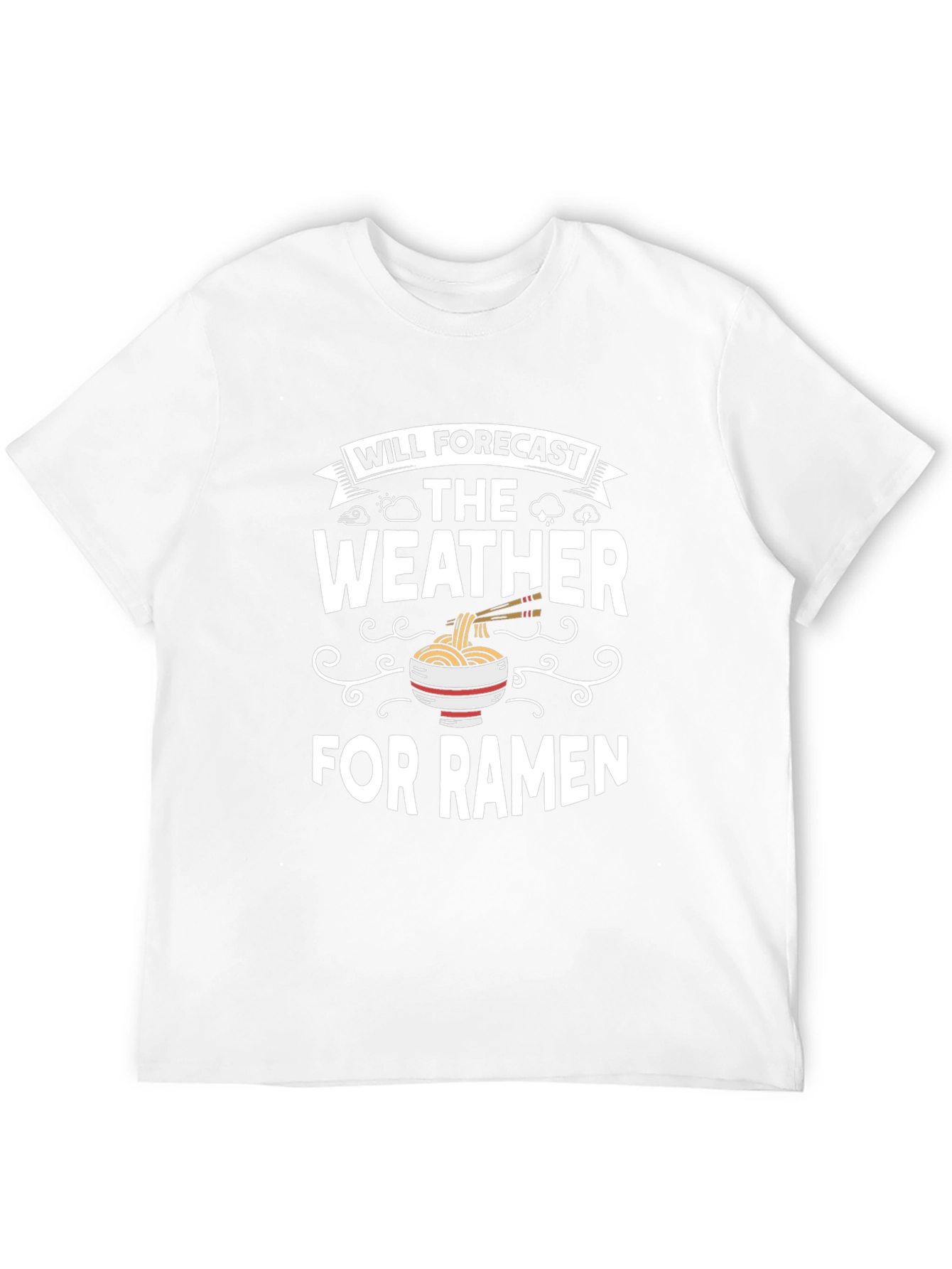 Black Funny Ramen Weather Forecast T-Shirt view 12