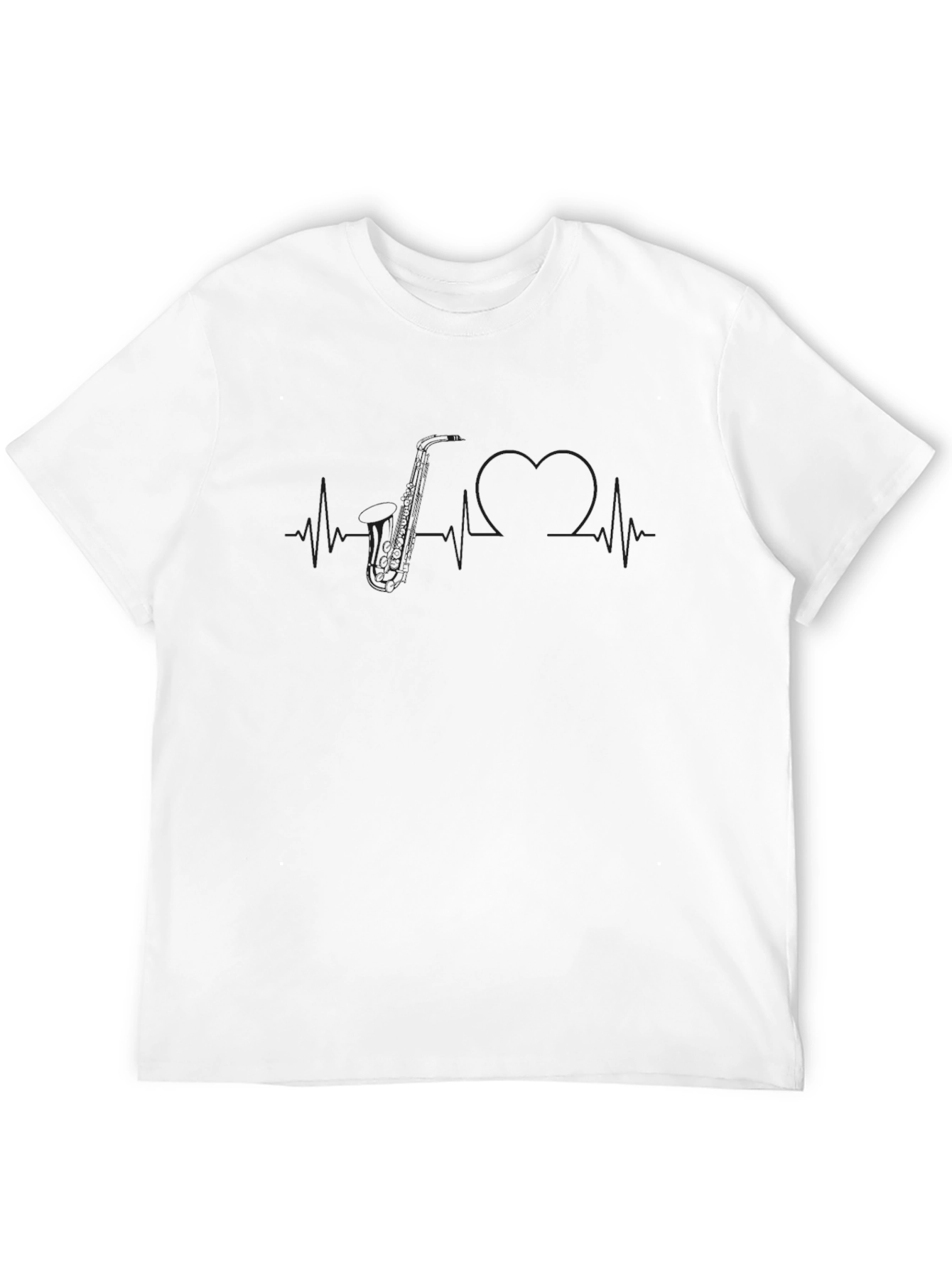 Black Heartbeat Graphic Tee - Classic Black T-Shirt view 12