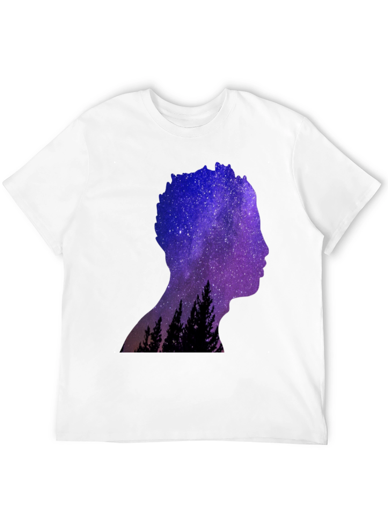 Black Galaxy Silhouette Graphic Tee - Men's Black T-Shirt view 12