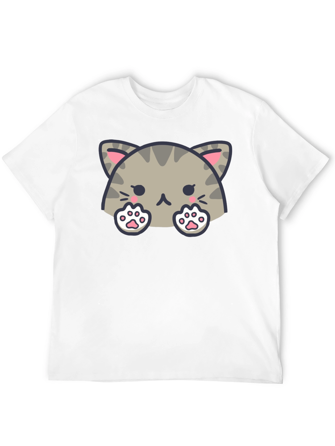 Black Cute Cat Graphic Black T-Shirt view 12