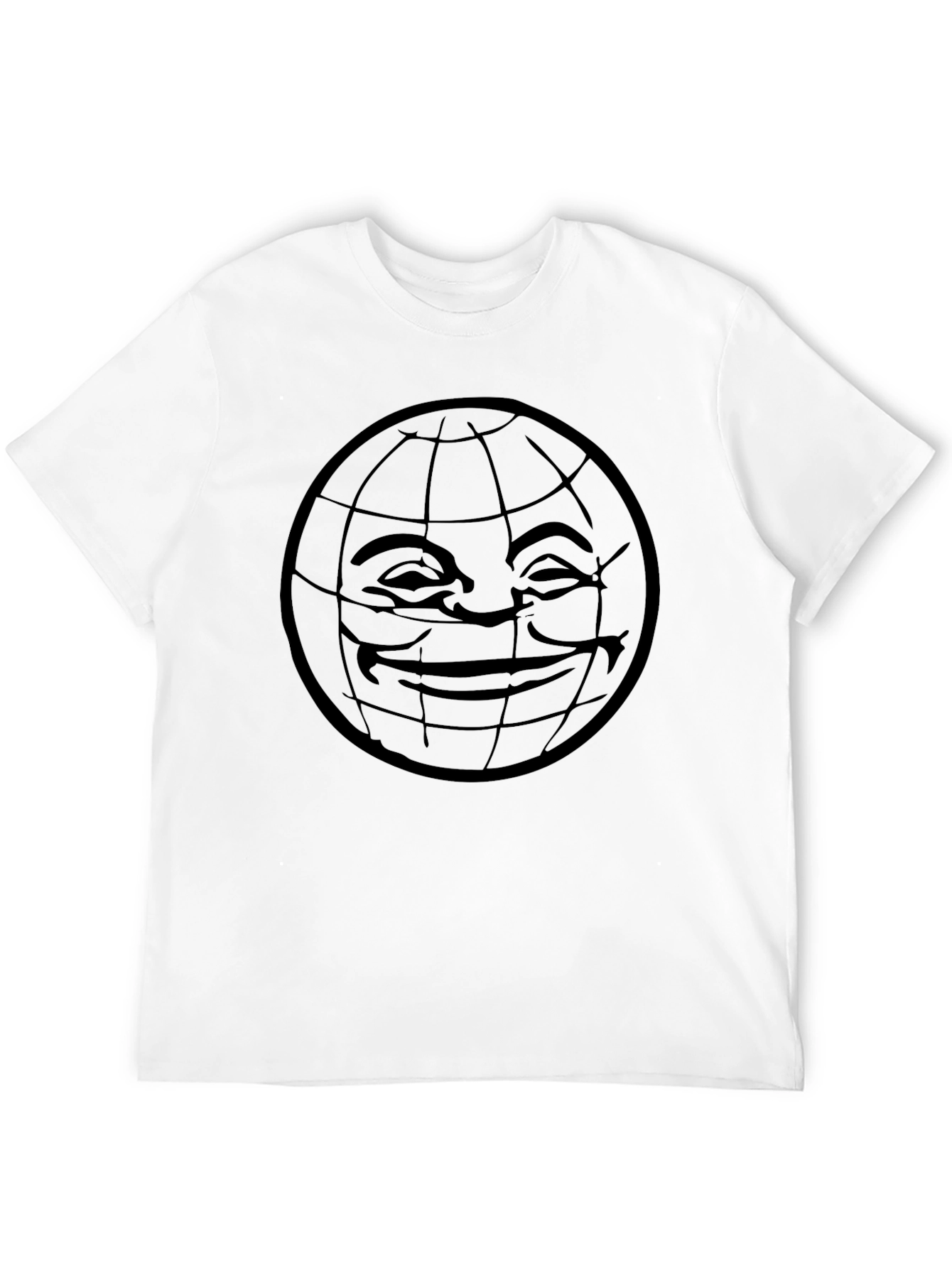 Black Smiley Globe Graphic Tee - Black Comfort Fit view 12