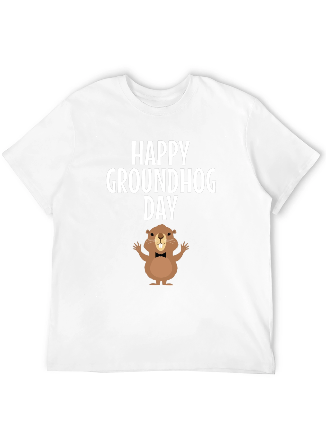 Black Happy Groundhog Day T-Shirt view 12