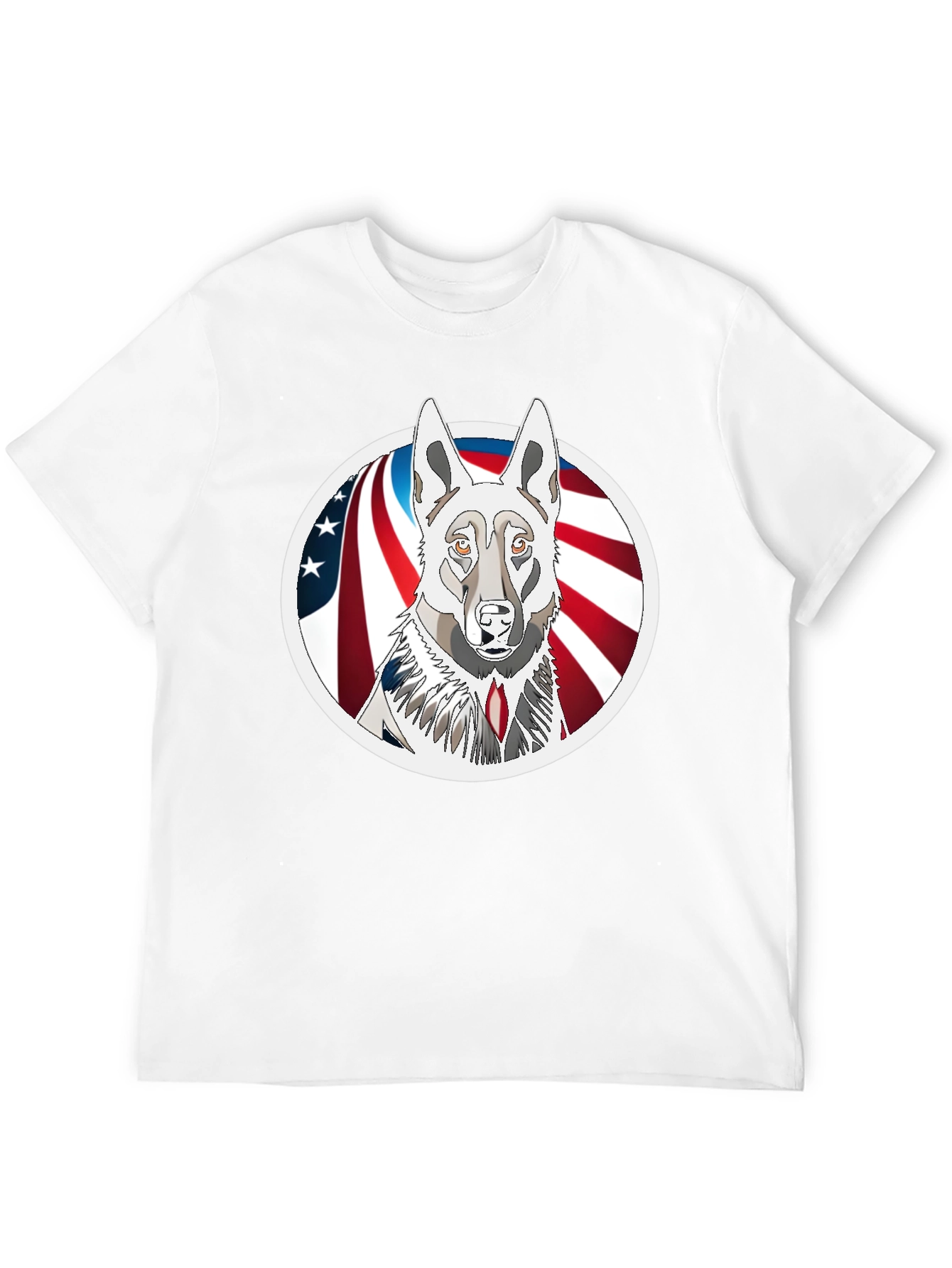 Black Patriotic Dog Graphic Tee - Unisex Black T-Shirt view 12