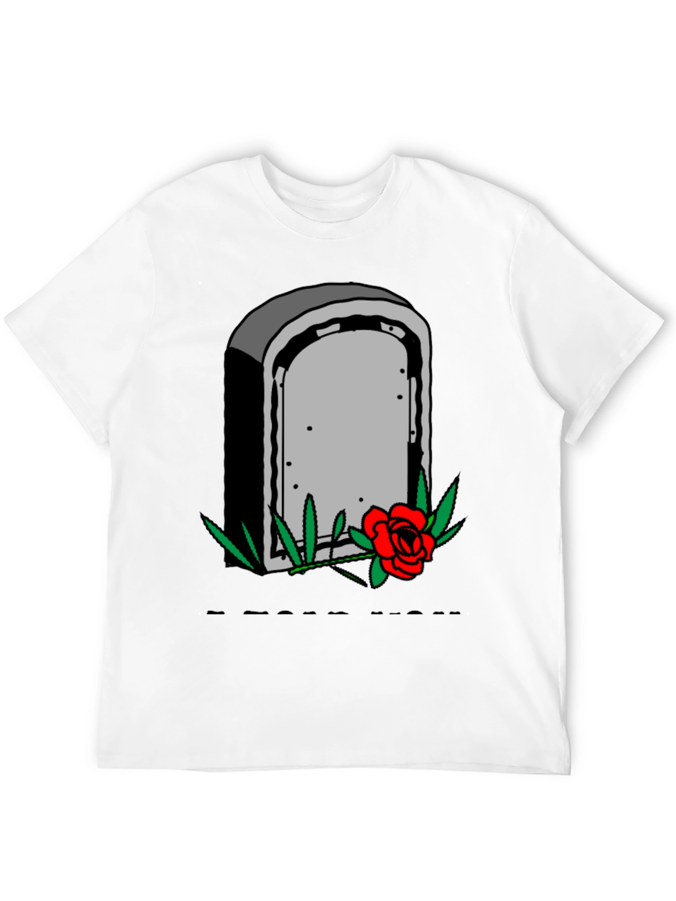 Black Grave & Rose Graphic T-Shirt - Edgy Casual Wear view 12