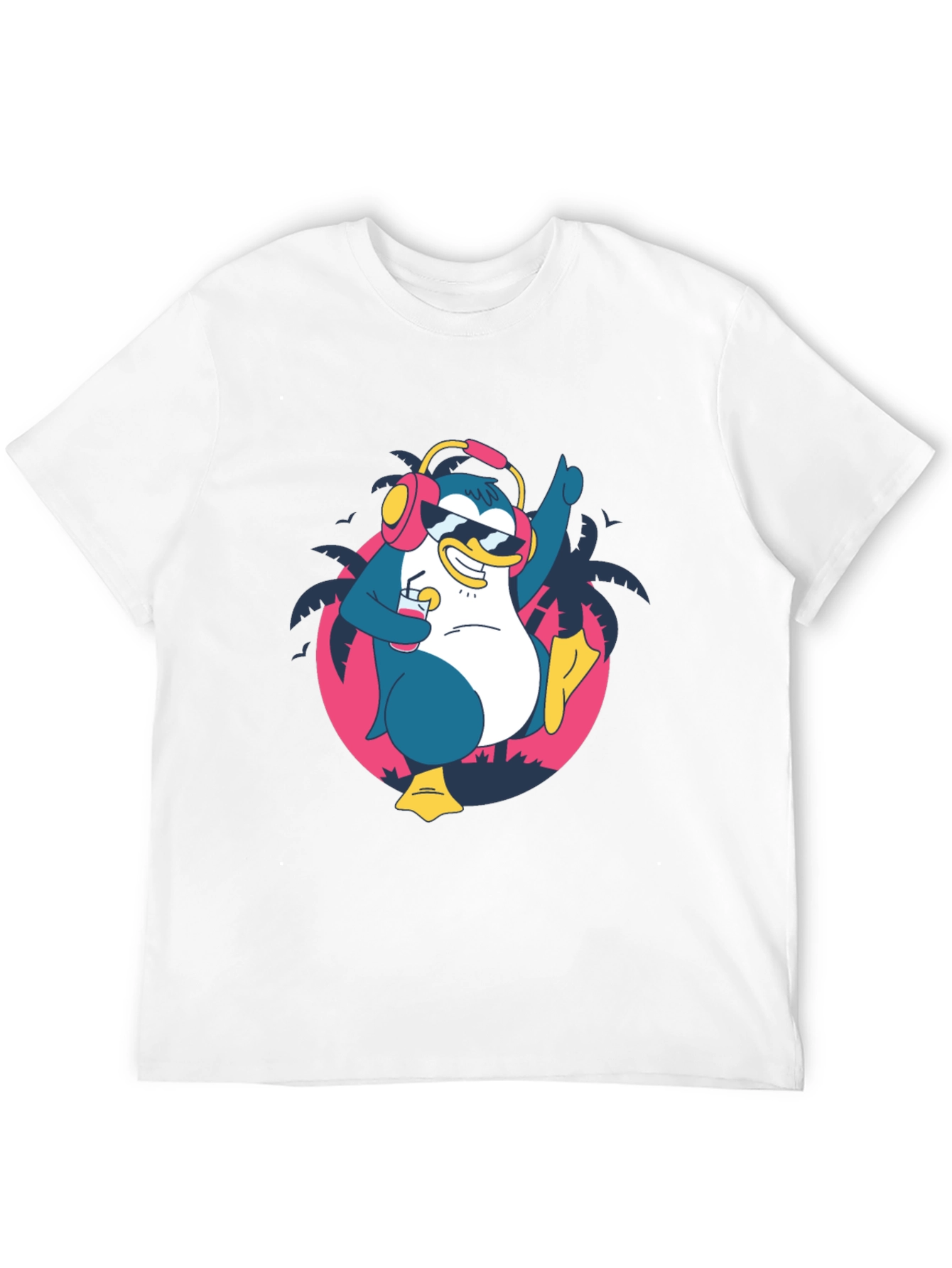 Black Cool Penguin Graphic Tee - Black Cotton Shirt view 12