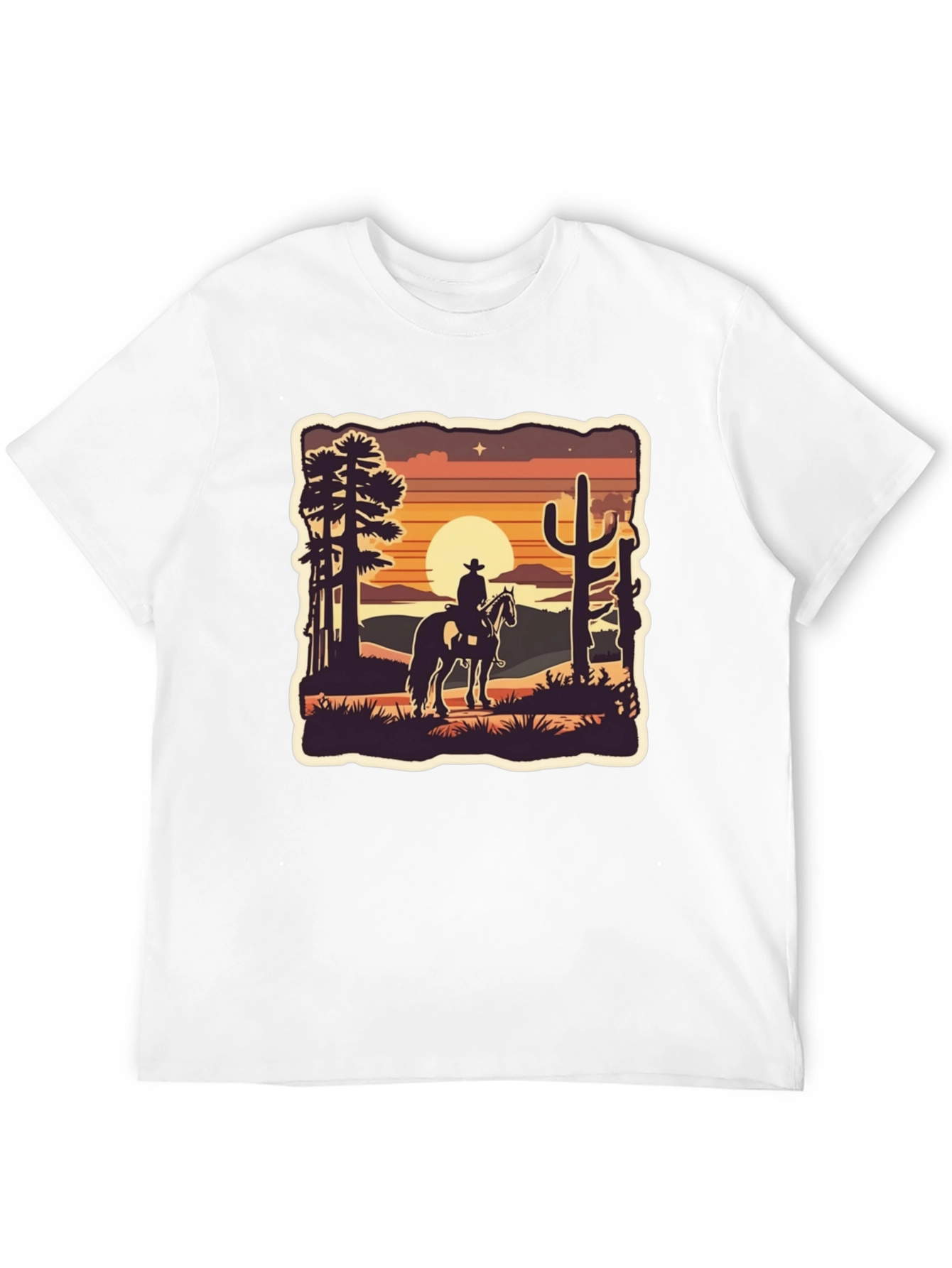 Black Western Cowboy Desert T-Shirt view 12