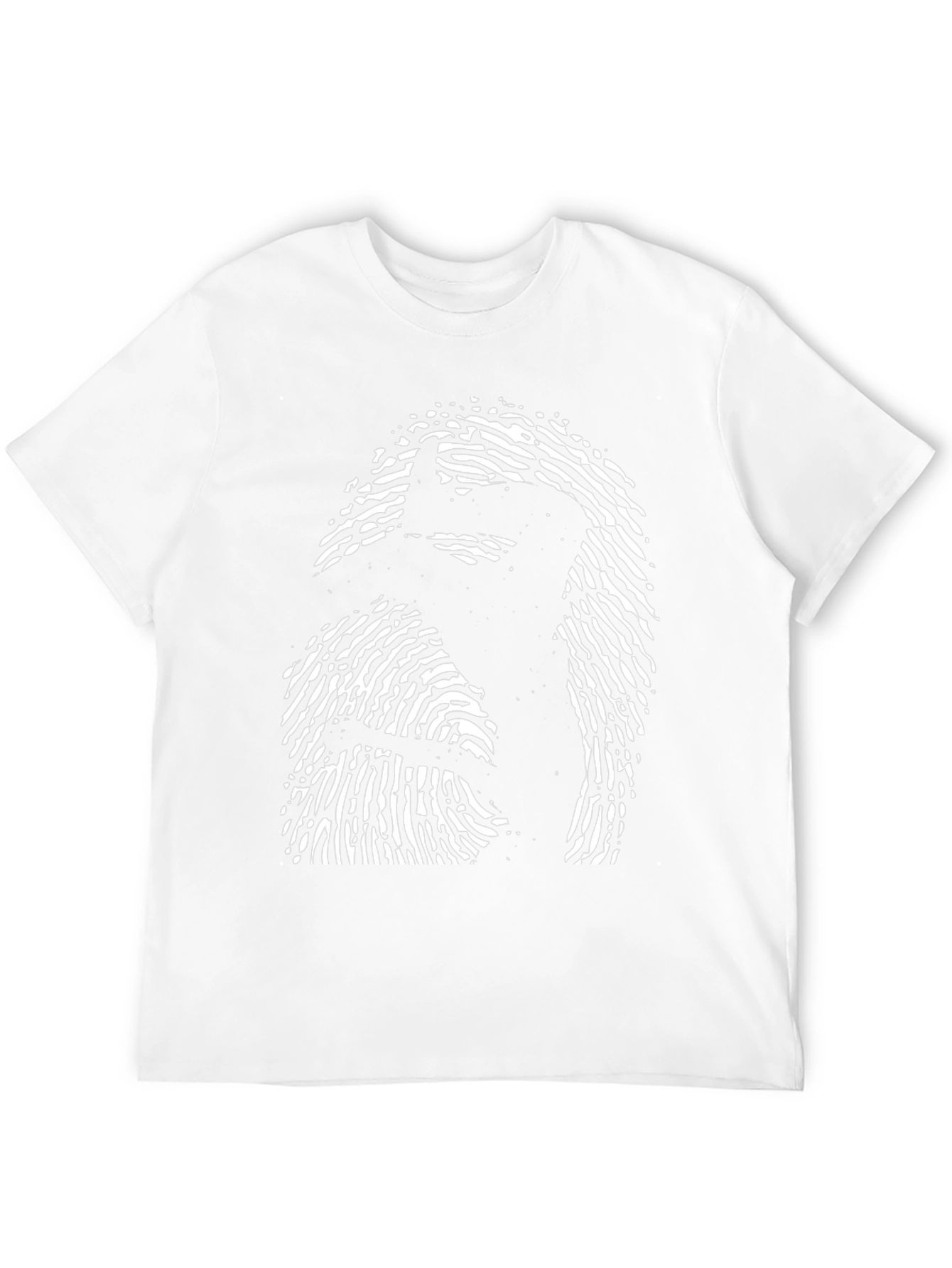 Black Fingerprint Silhouette Black T-Shirt view 12