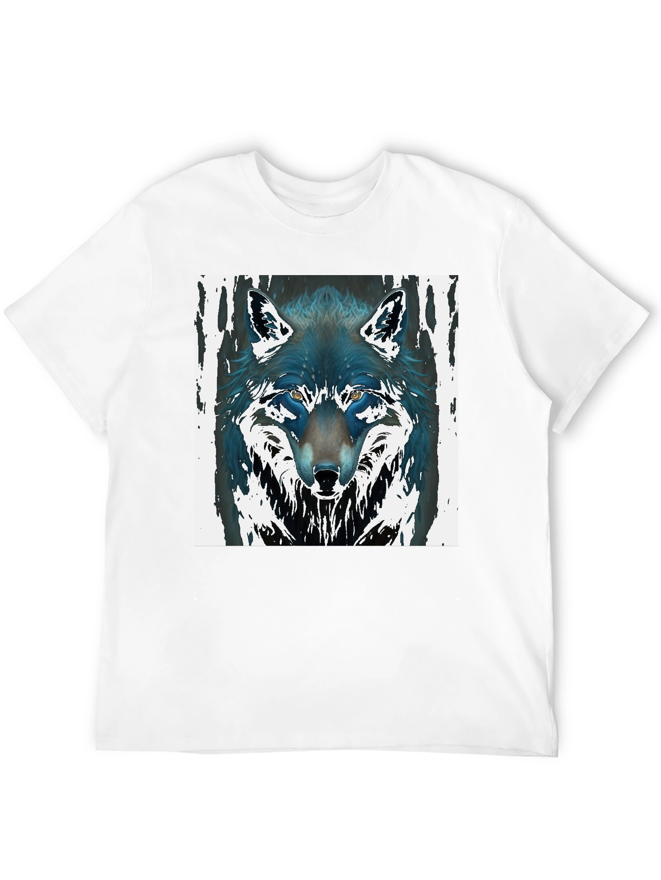 Black Wolf Graphic Black Tee - Men's Fashion view 12