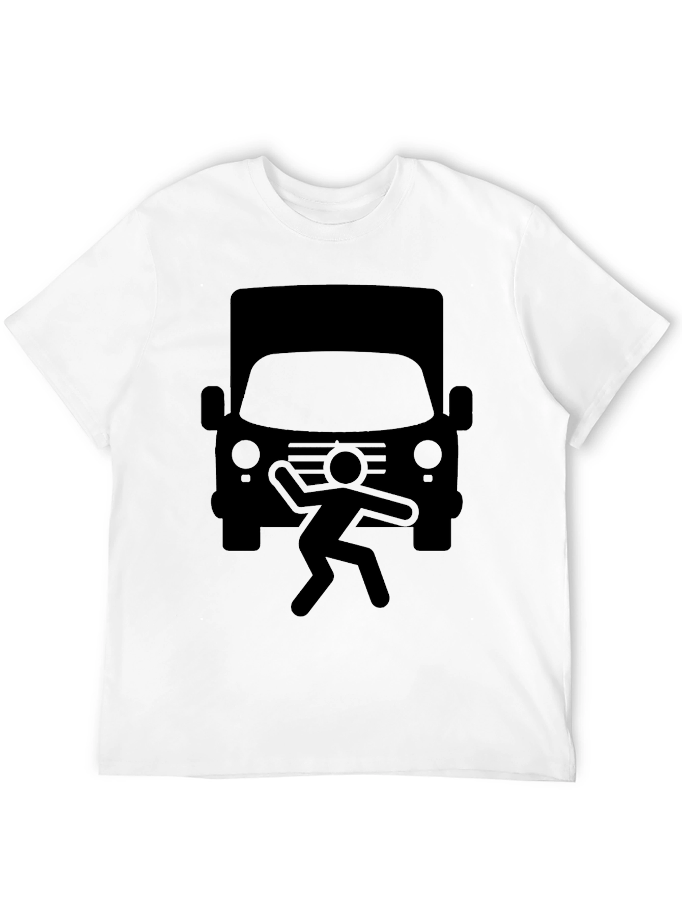 Black Truck vs Man Humor T-Shirt view 12