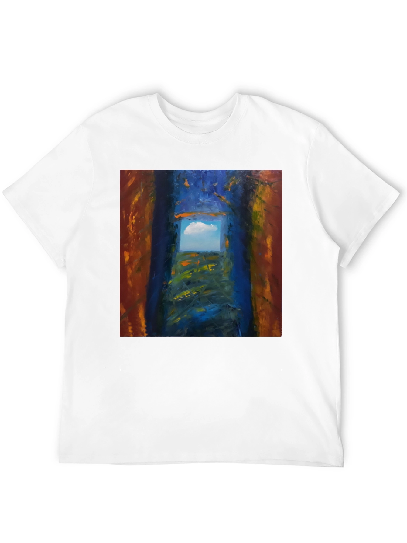 Black Abstract Art T-Shirt - Artistic Landscape Print view 12