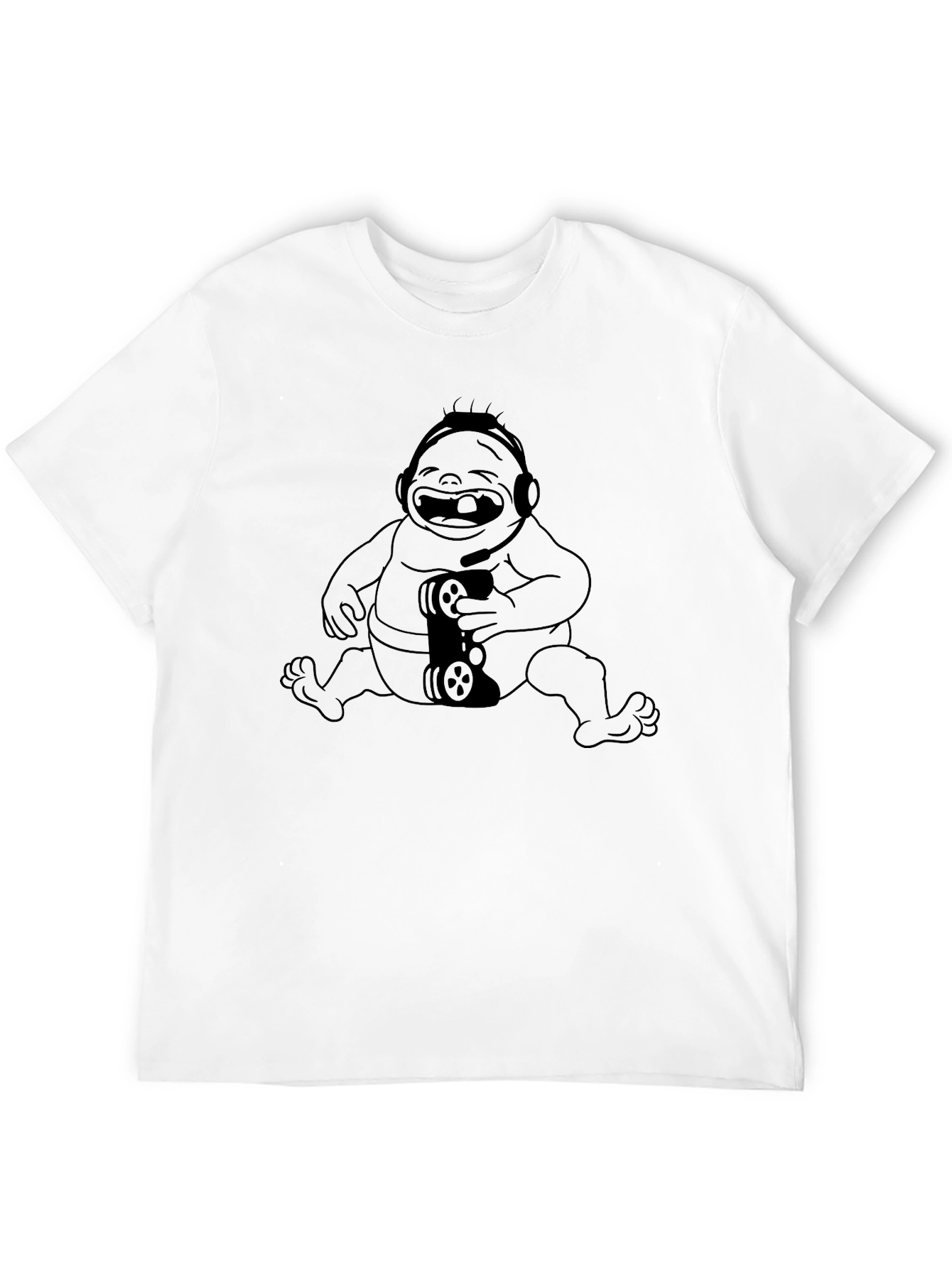 Black Gamer Baby Graphic Tee - Black Cotton T-Shirt view 12