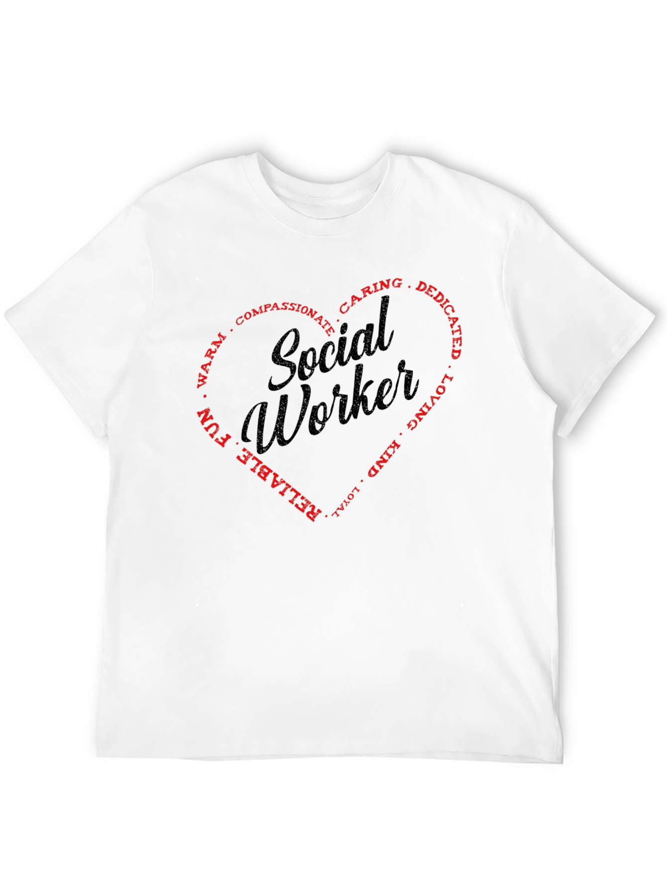 Black Social Worker Heart Graphic T-Shirt - Black view 12