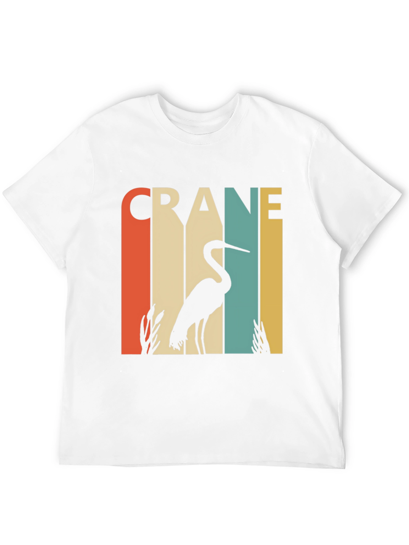 Black Vintage Crane Bird T-Shirt - Retro Design view 12