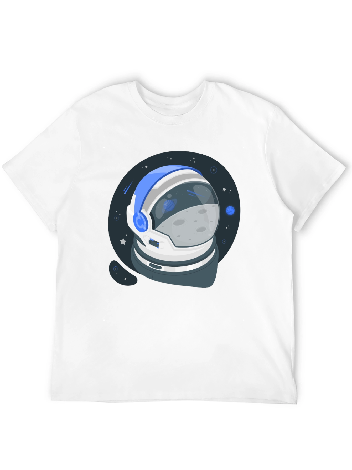 Black Astronaut Helmet Graphic Black T-Shirt view 12