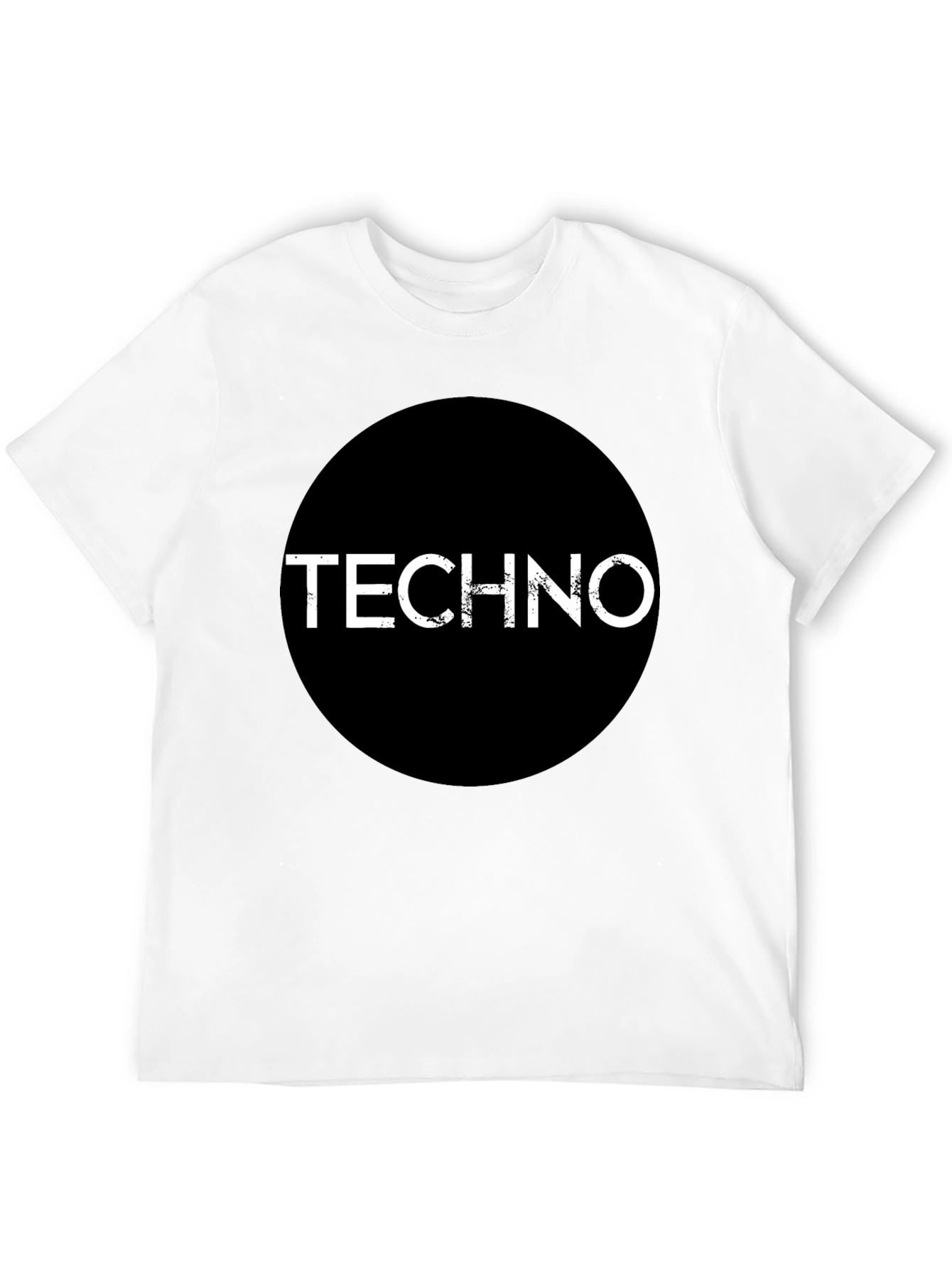 Black Techno Music Graphic T-Shirt - Black Round Design view 12
