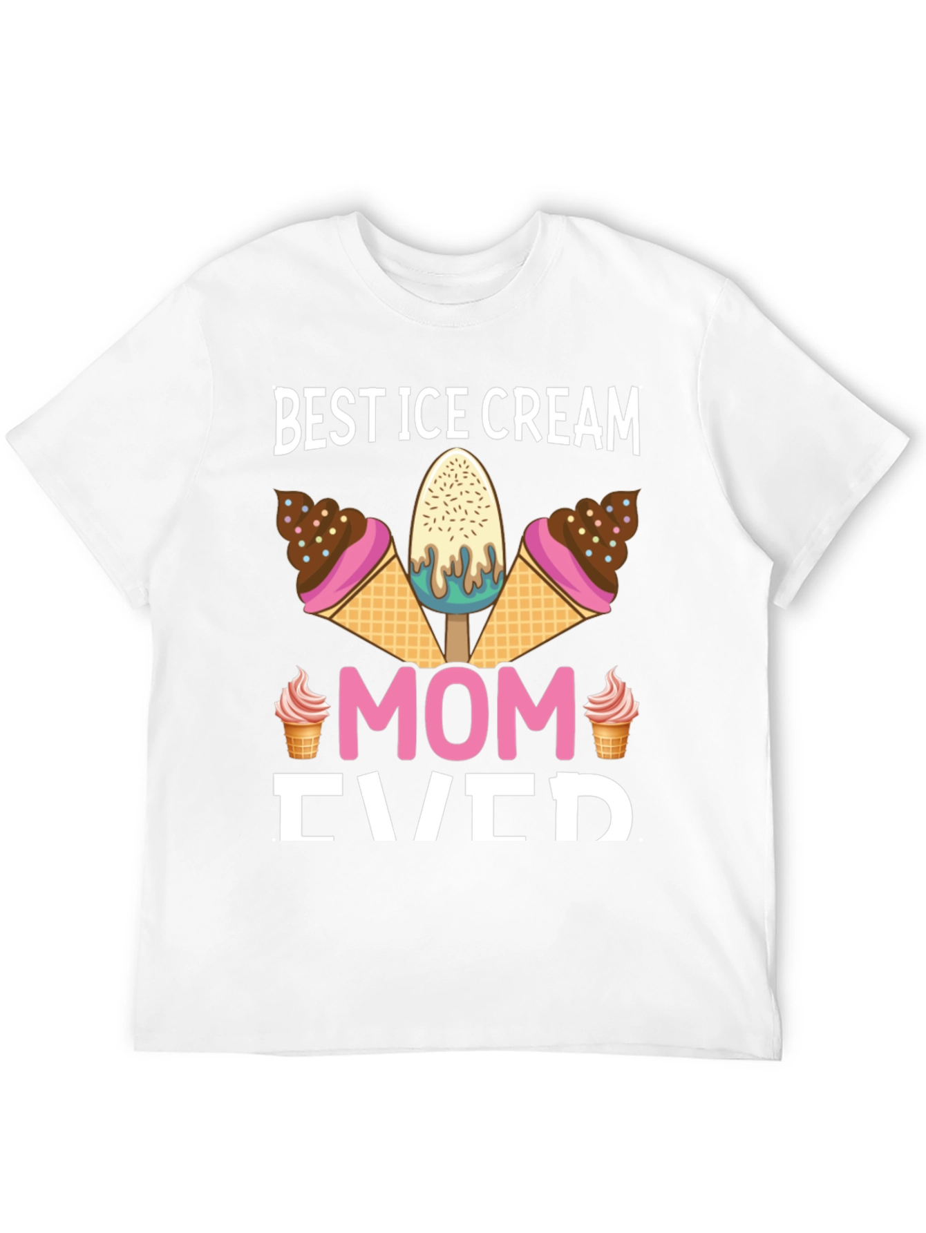 Black Best Ice Cream Mom Ever Graphic T-Shirt view 12