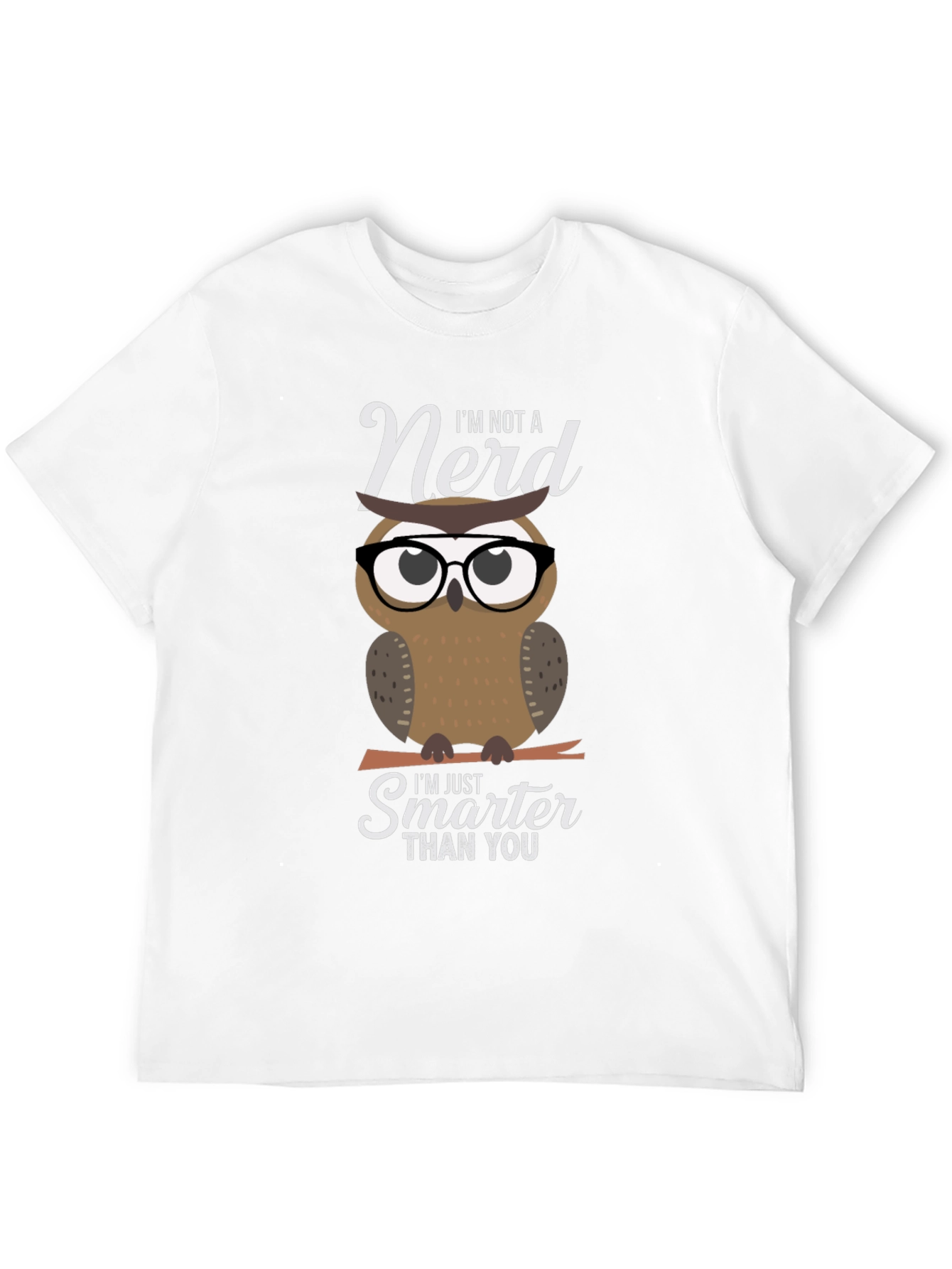 Black Smart Owl Graphic T-Shirt - Nerd Humor Tee view 12