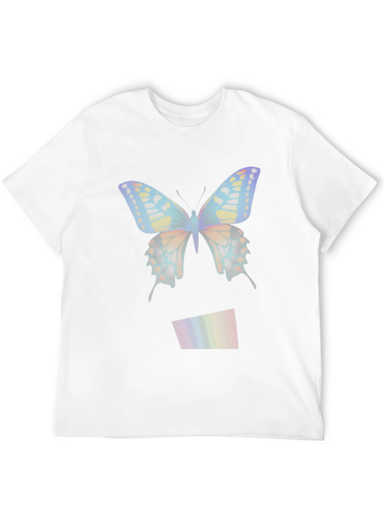 Black Butterfly Rainbow Men's Black T-Shirt view 12