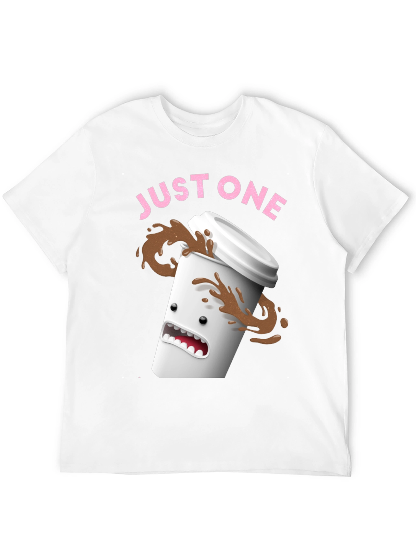Black Just One Coffee T-Shirt - Funny Spilled Coffee Graphic Tee view 12