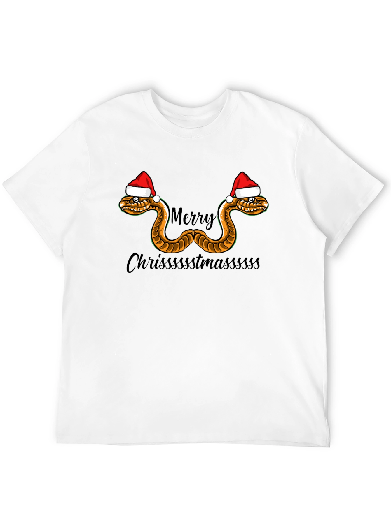 Black Merry Chrissstmasssss Snake T-Shirt view 12