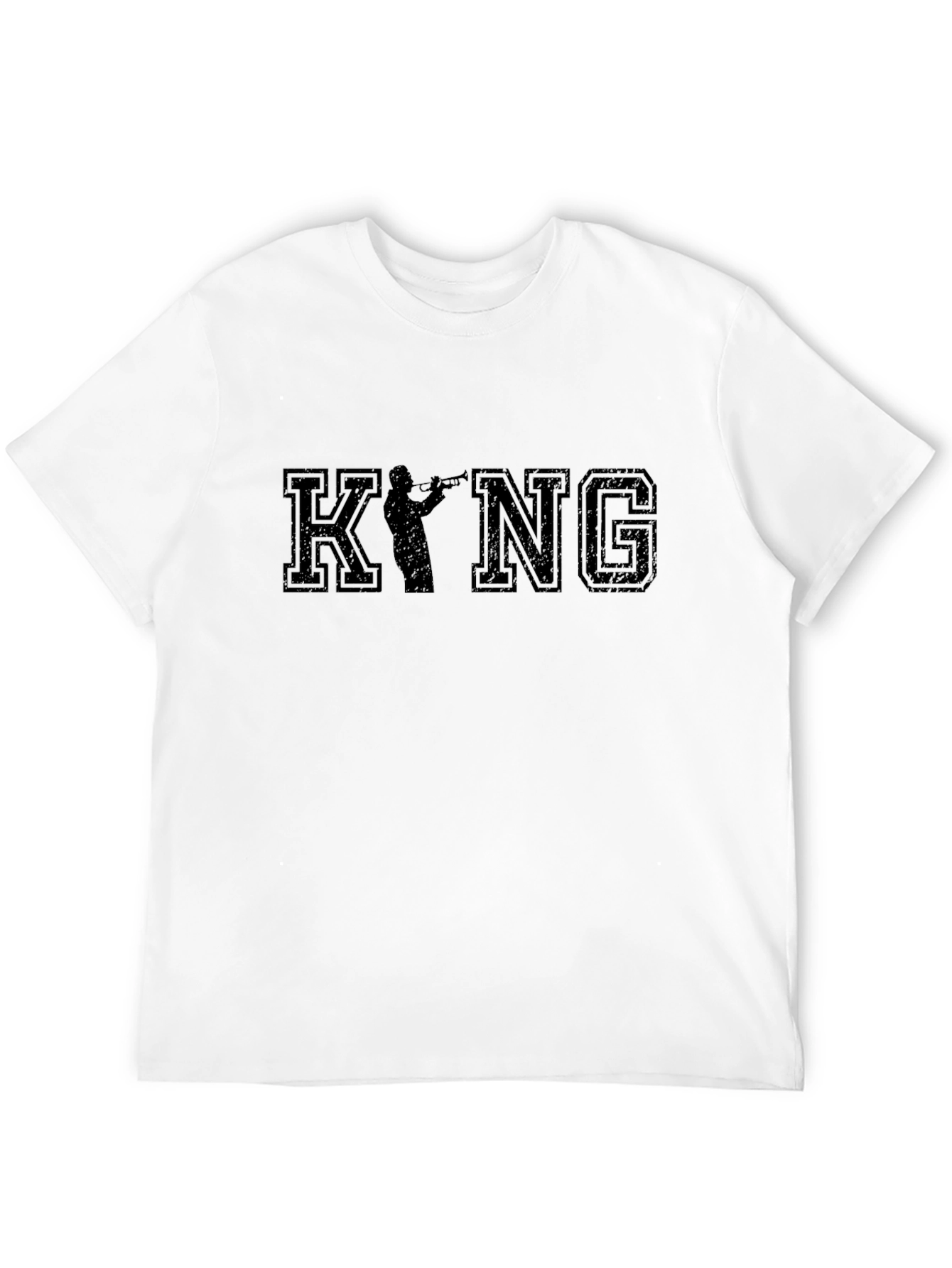 King Trumpet Player Black T-Shirt - 12