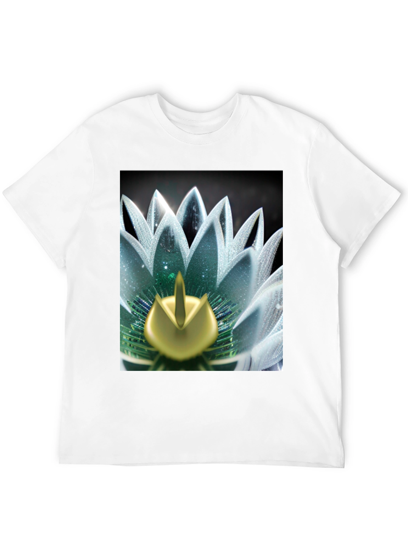 Black Lotus Flower Graphic Tee - Black Cotton Blend view 12