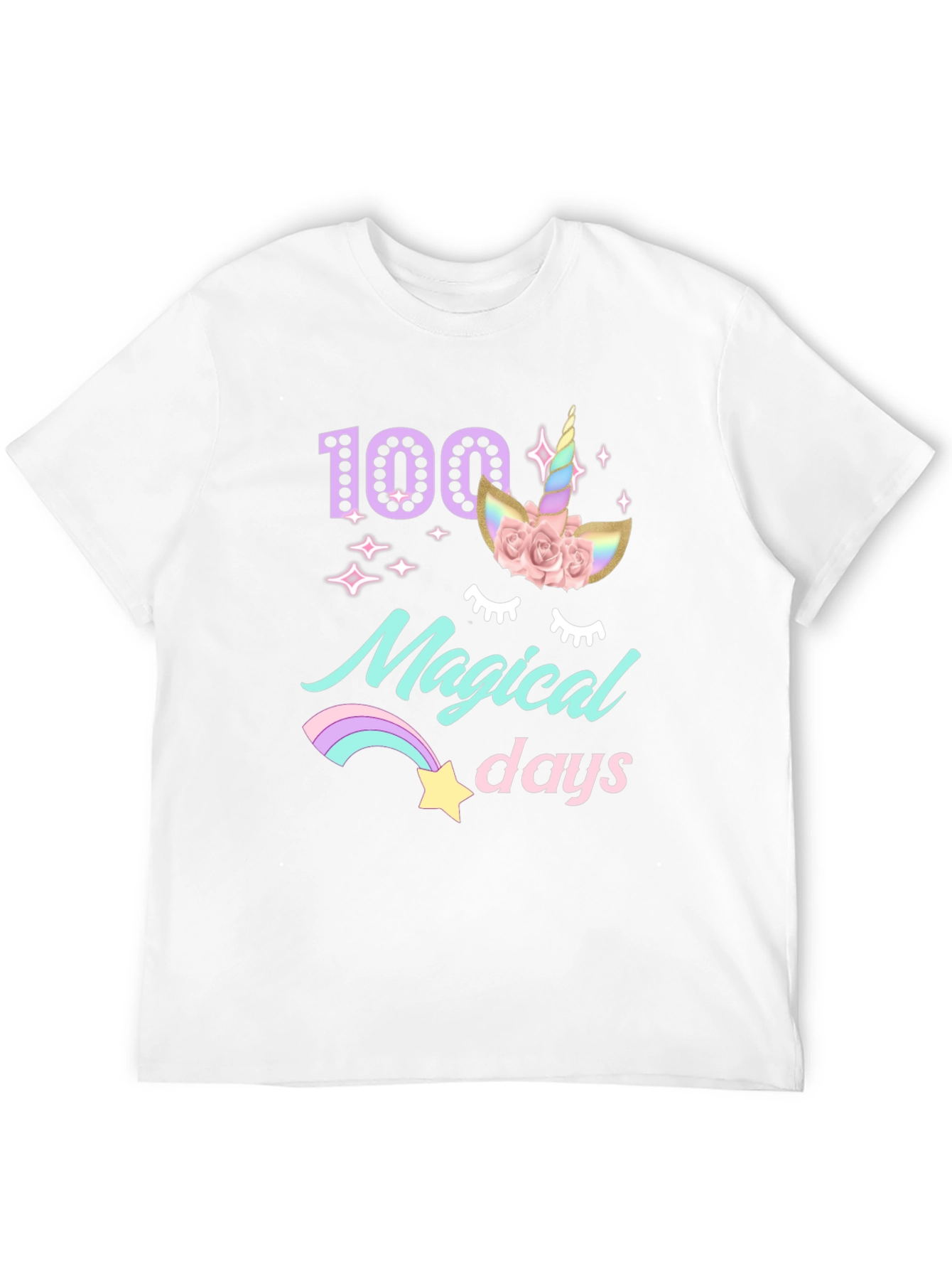 Black 100 Magical Days T-Shirt Unicorn view 12