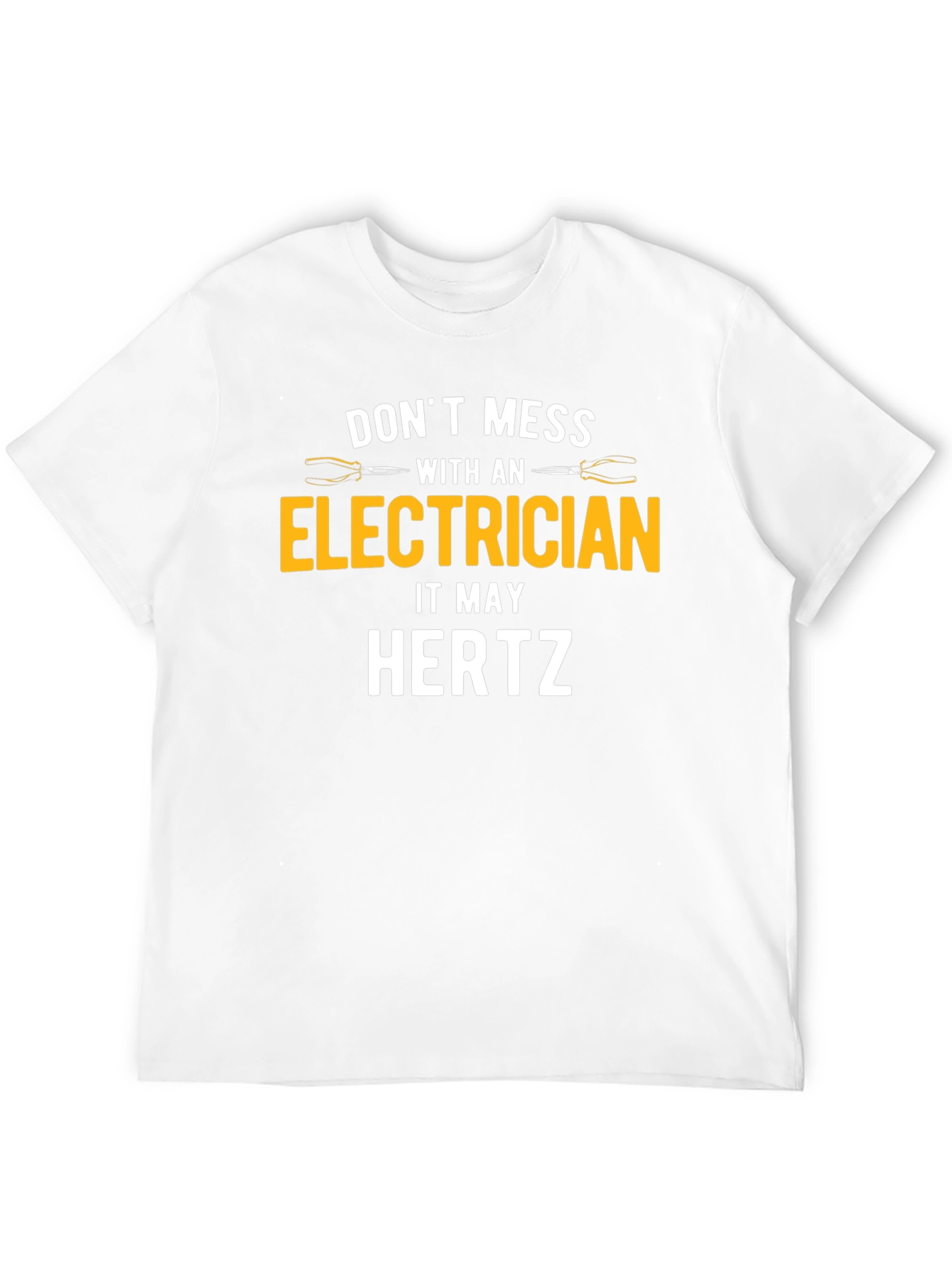 Black Electrician Humor T-Shirt - Don't Mess With An Electrician, It May Hertz view 12