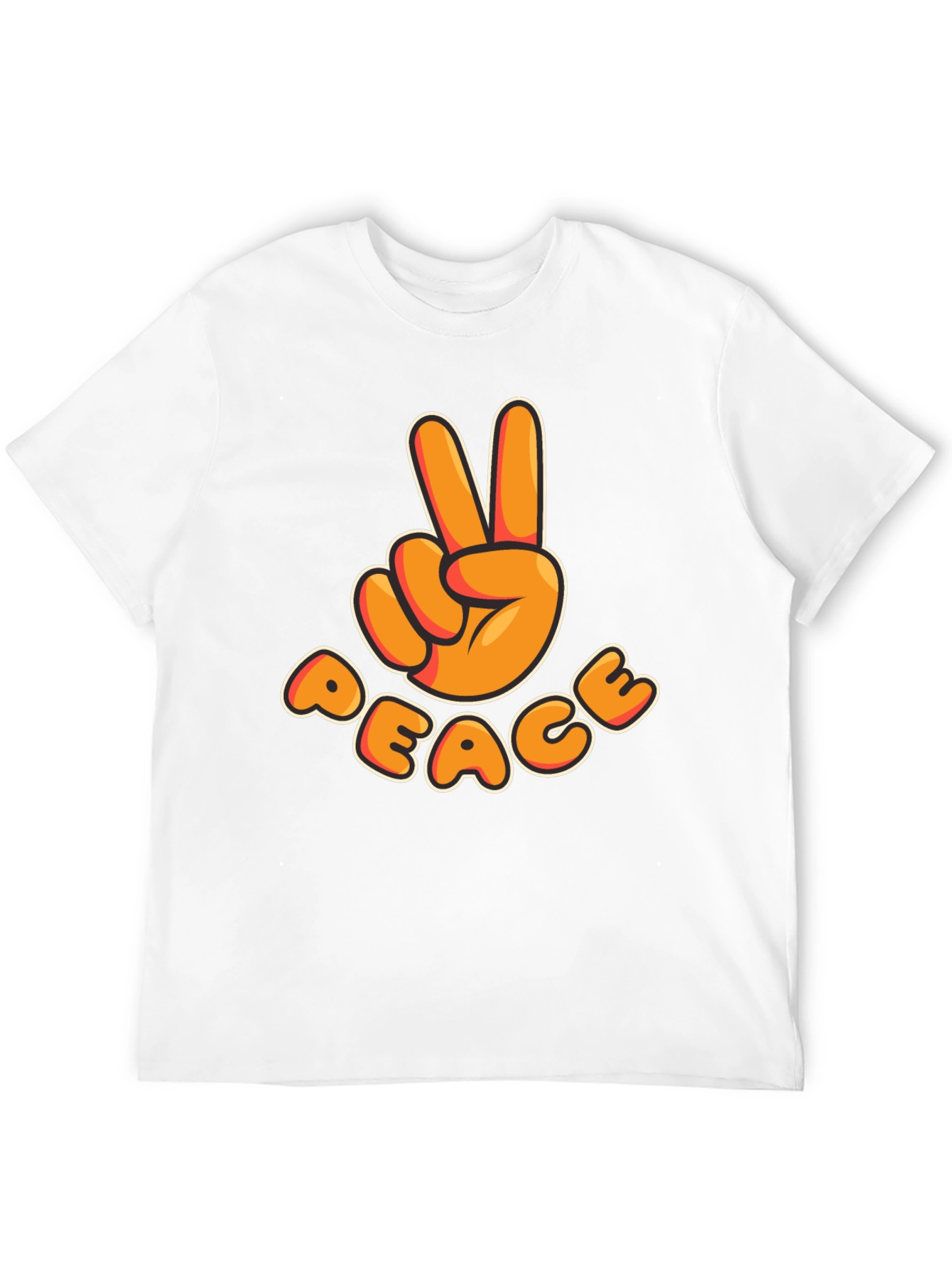 Black Peace Sign T-Shirt - Retro Cartoon Design view 12