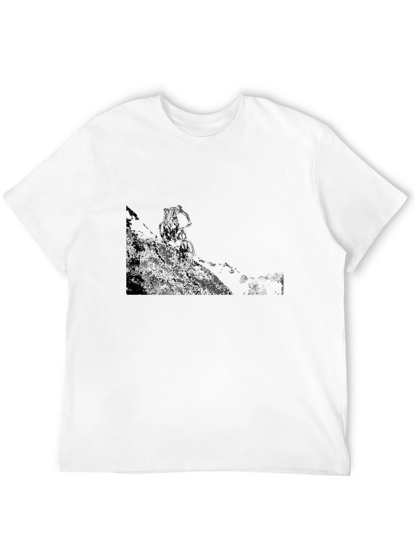 Black Black T-Shirt with Abstract Mountain Bike Graphic view 12