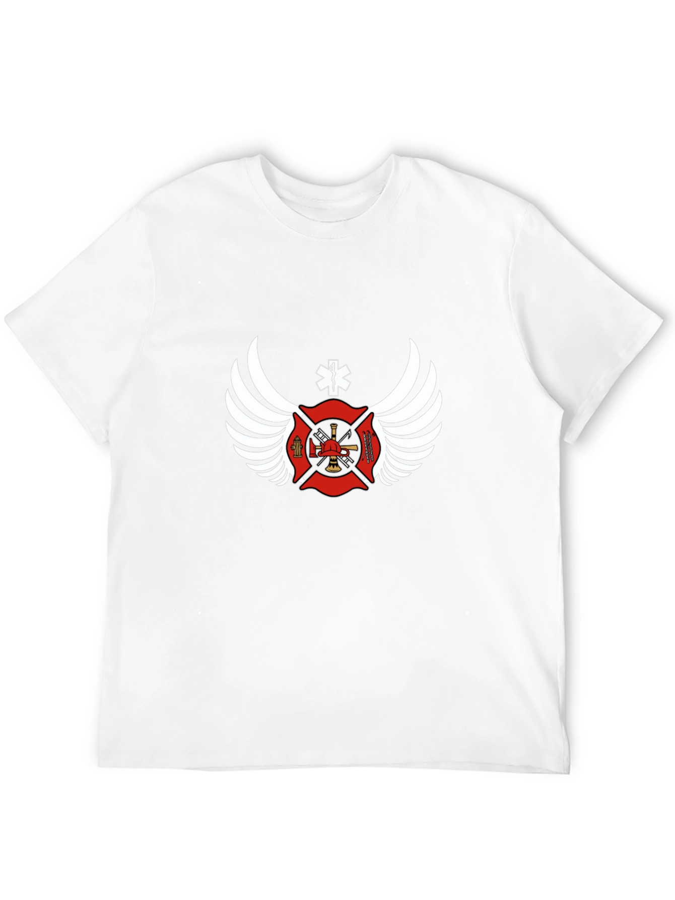 Black Firefighter Wings Graphic T-Shirt view 12