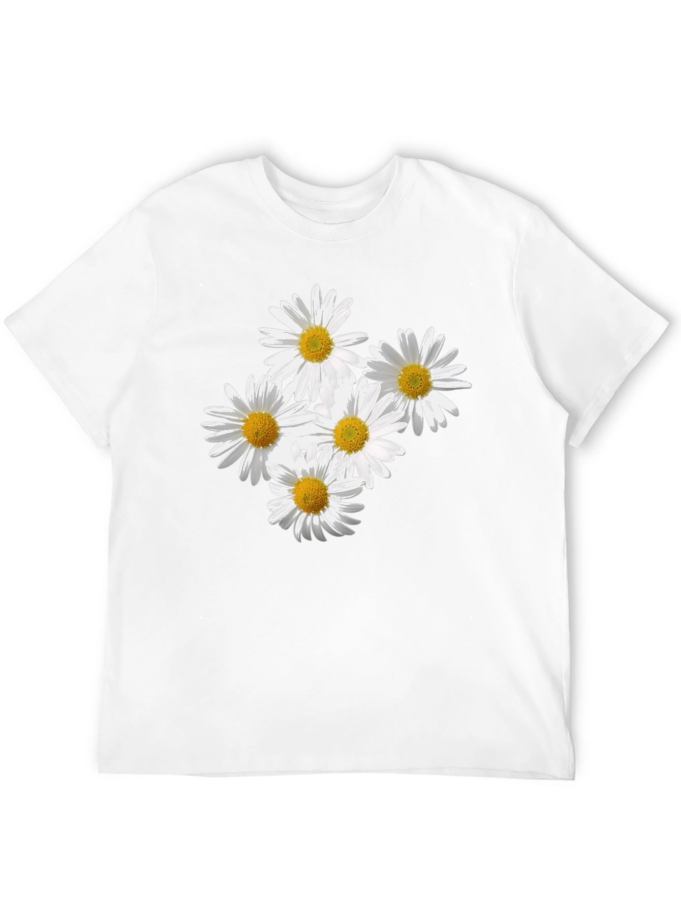 Black Daisy Flower Graphic Black T-Shirt view 12