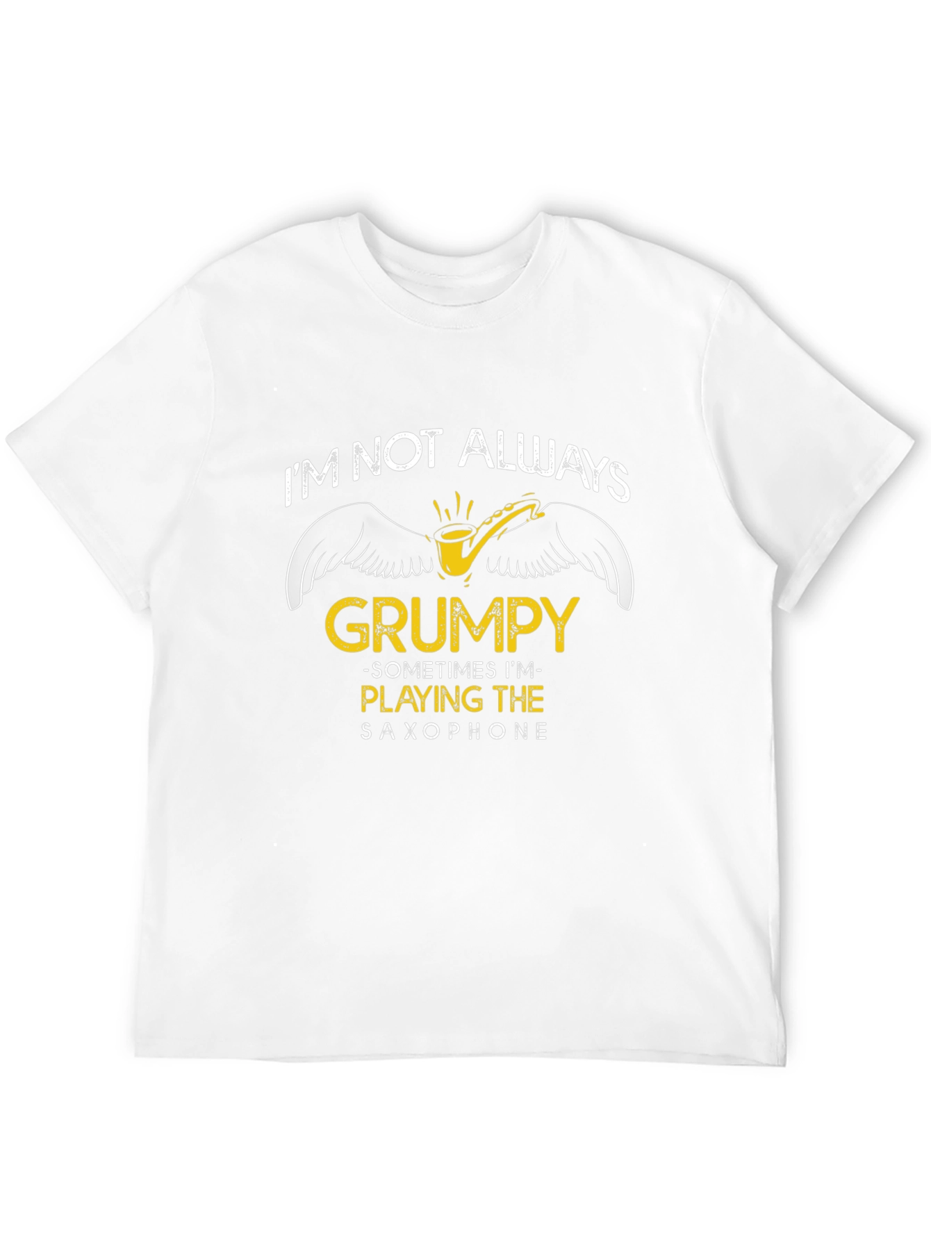 Black Grumpy Saxophone Player Graphic Tee view 12