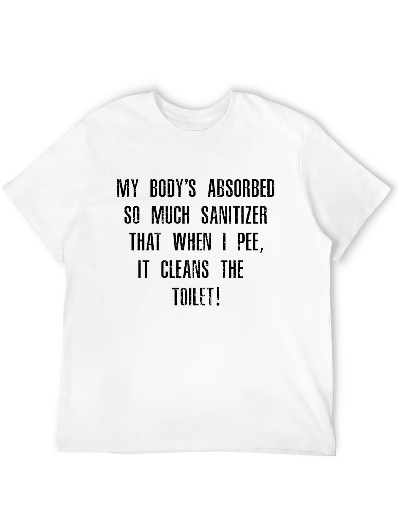 Black Funny Sanitizer T-Shirt - Cleans The Toilet Tee view 12