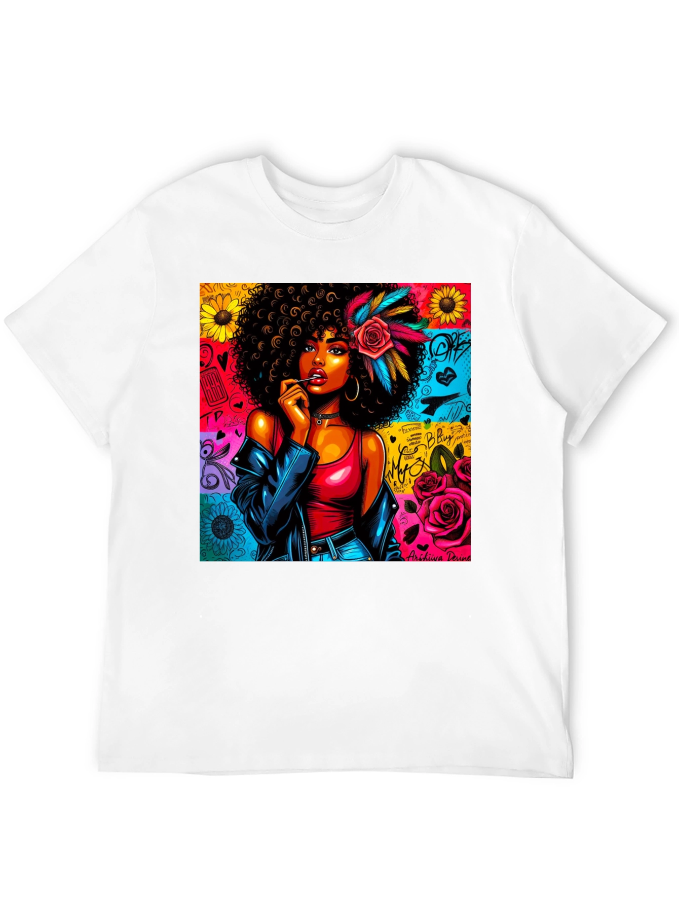 Black Graphic Tee: Afro-Punk Style T-Shirt view 12