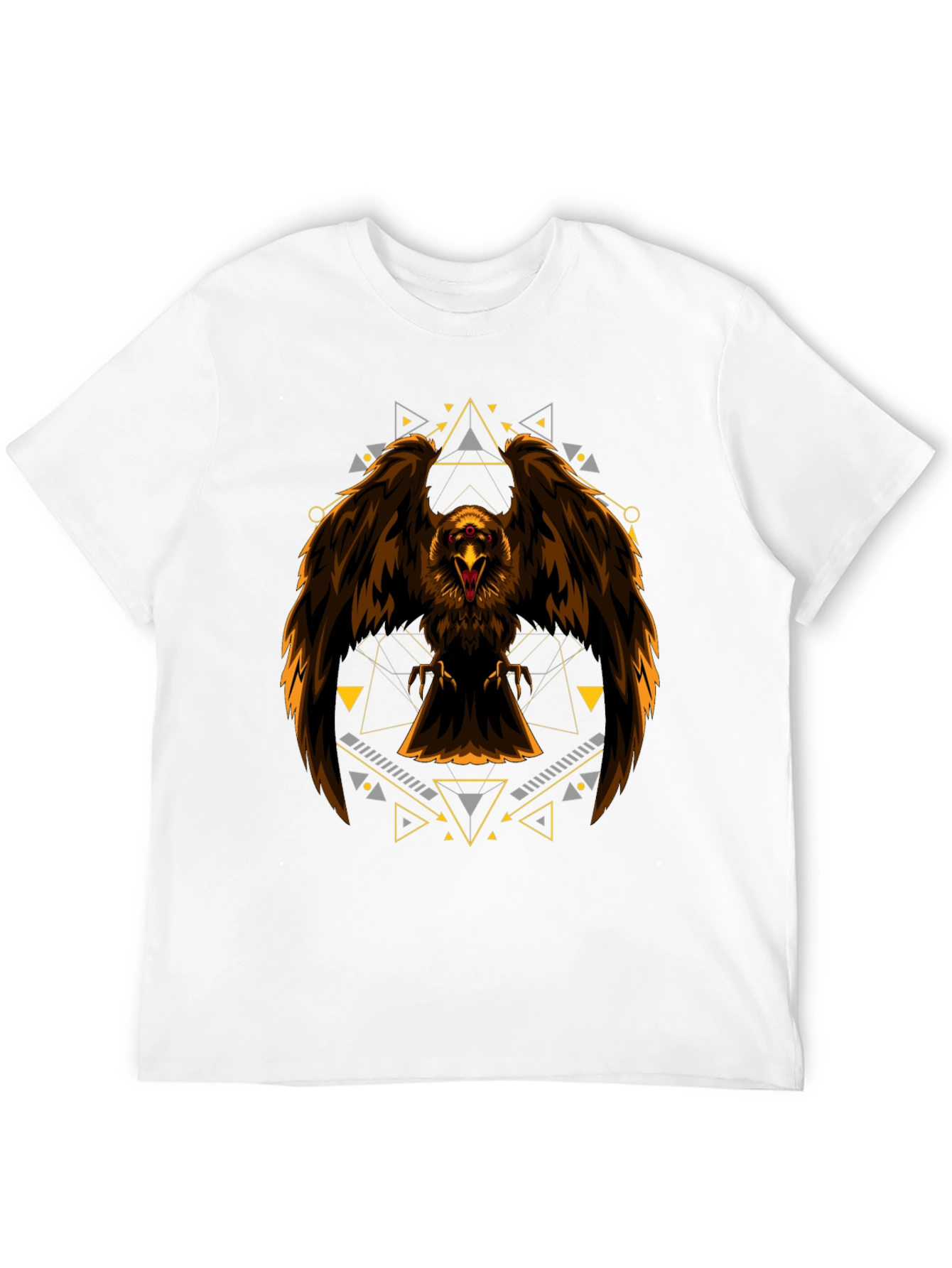 Black Eagle Geometric Print Black T-Shirt view 12