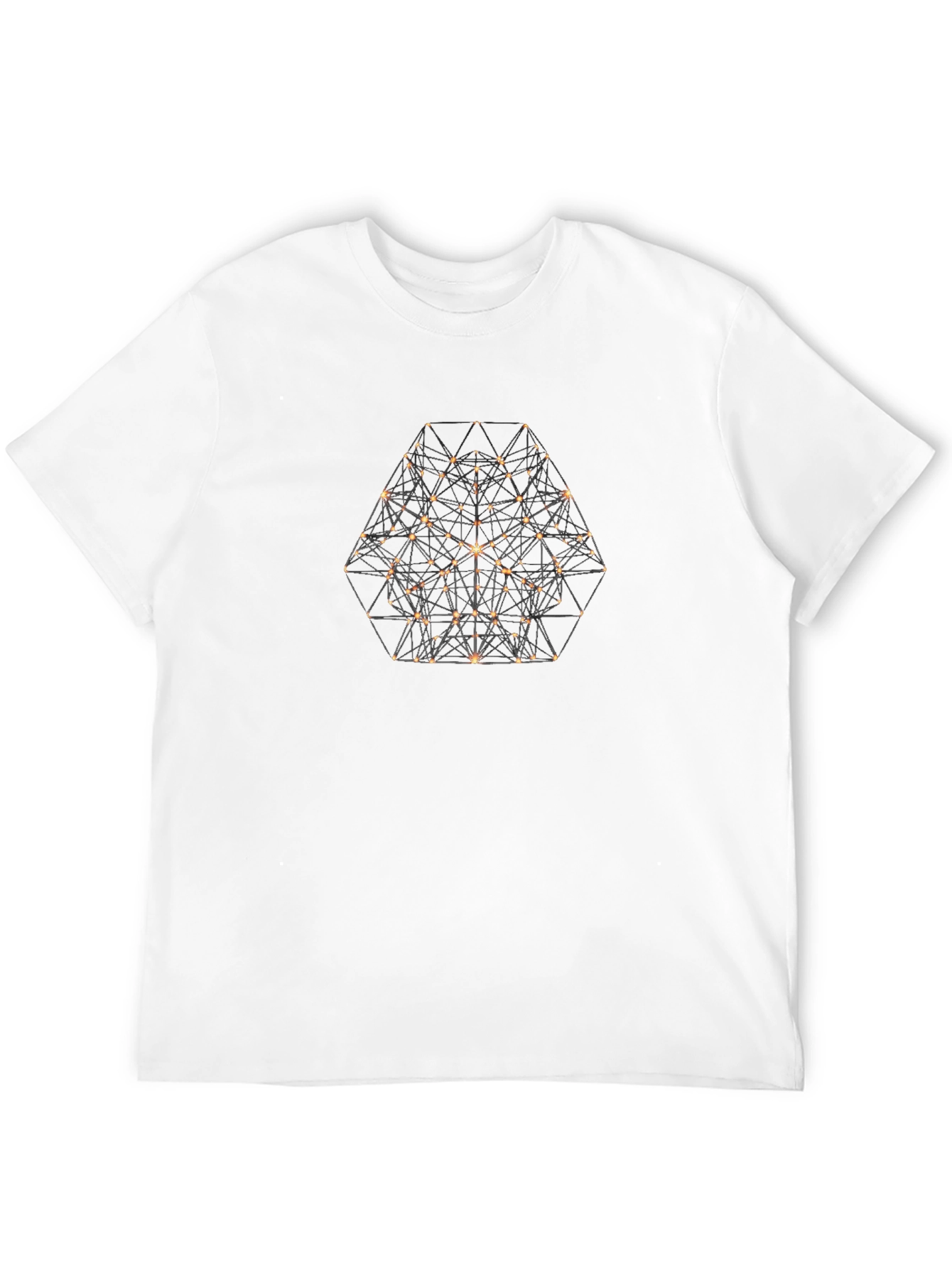 Black Geometric Hexagon Black T-Shirt view 12