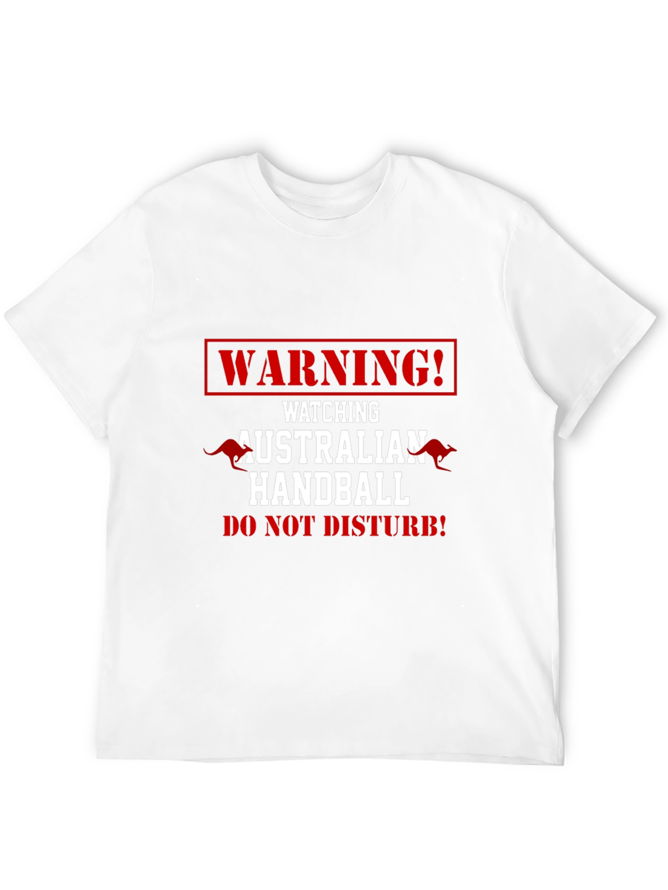 Black Warning! Watching Australian Handball T-Shirt view 12
