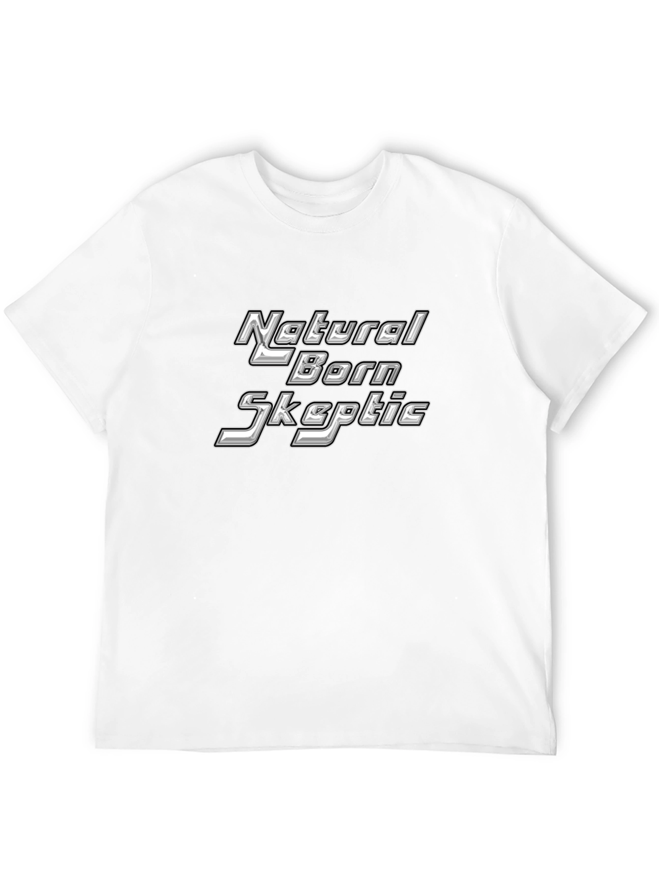 Black Natural Born Skeptic Black T-Shirt view 12