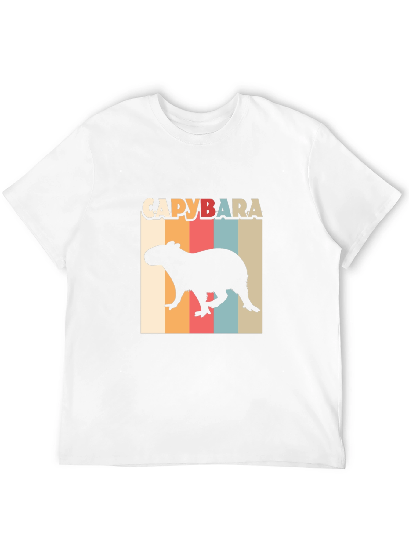 Black Capybara Retro Style T-Shirt view 12