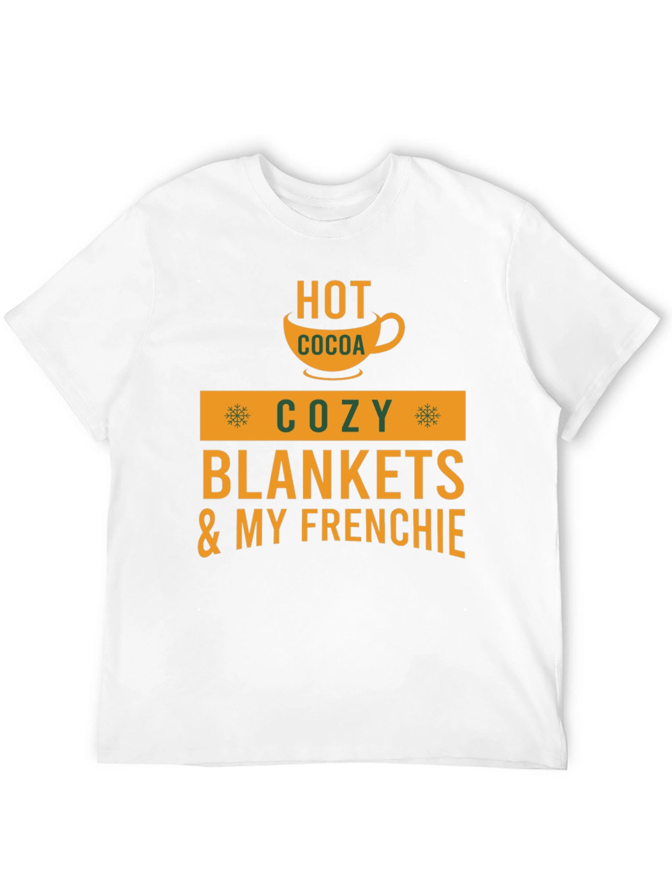 Black Cozy Season T-Shirt: Hot Cocoa & Frenchie view 12
