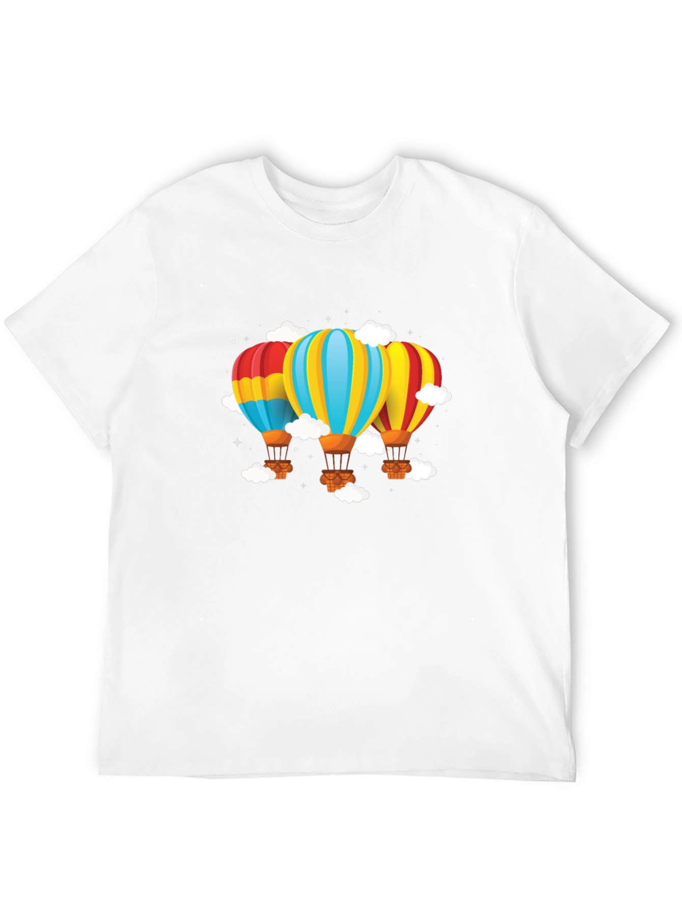 Black Hot Air Balloon Graphic Tee - Black Cotton Blend view 12