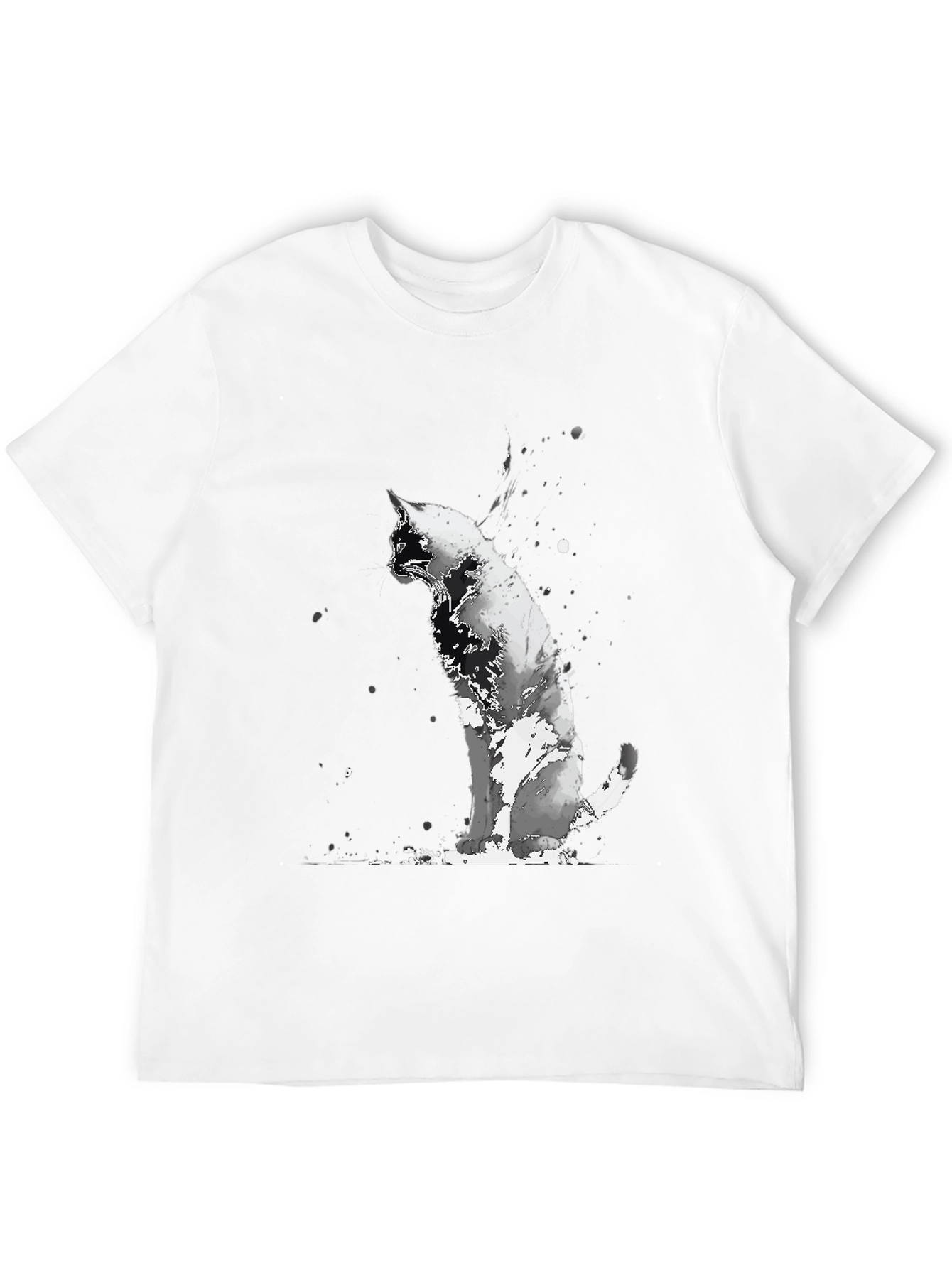 Black Black Cat Watercolor Graphic T-Shirt view 12