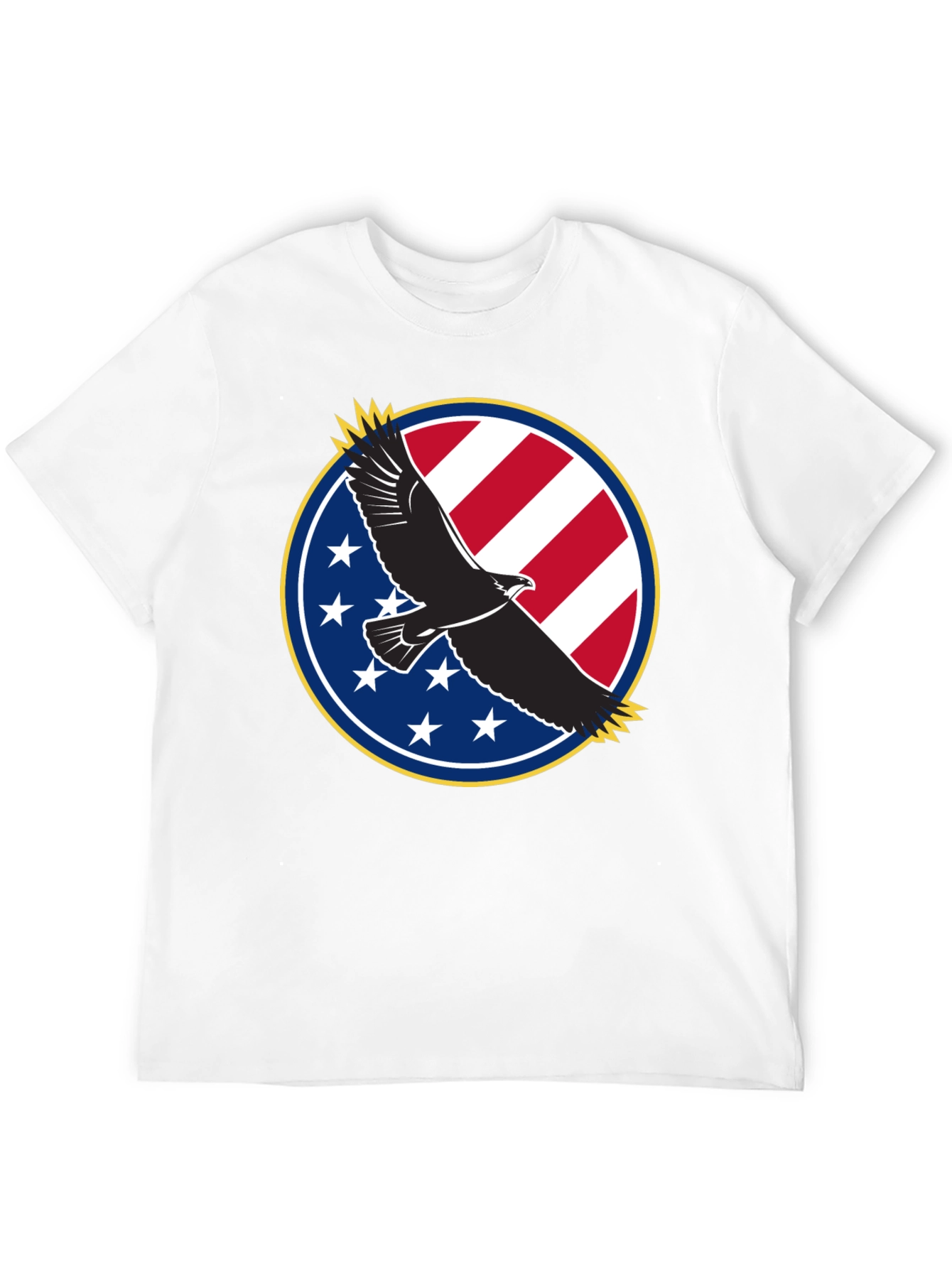 Black Patriotic Eagle T-Shirt - USA Flag Design view 12