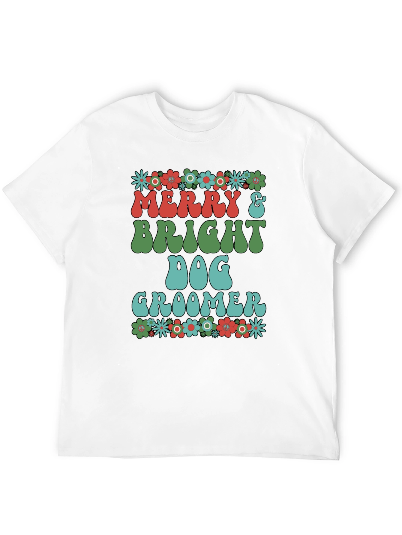 Black Merry & Bright Dog Groomer T-Shirt view 12